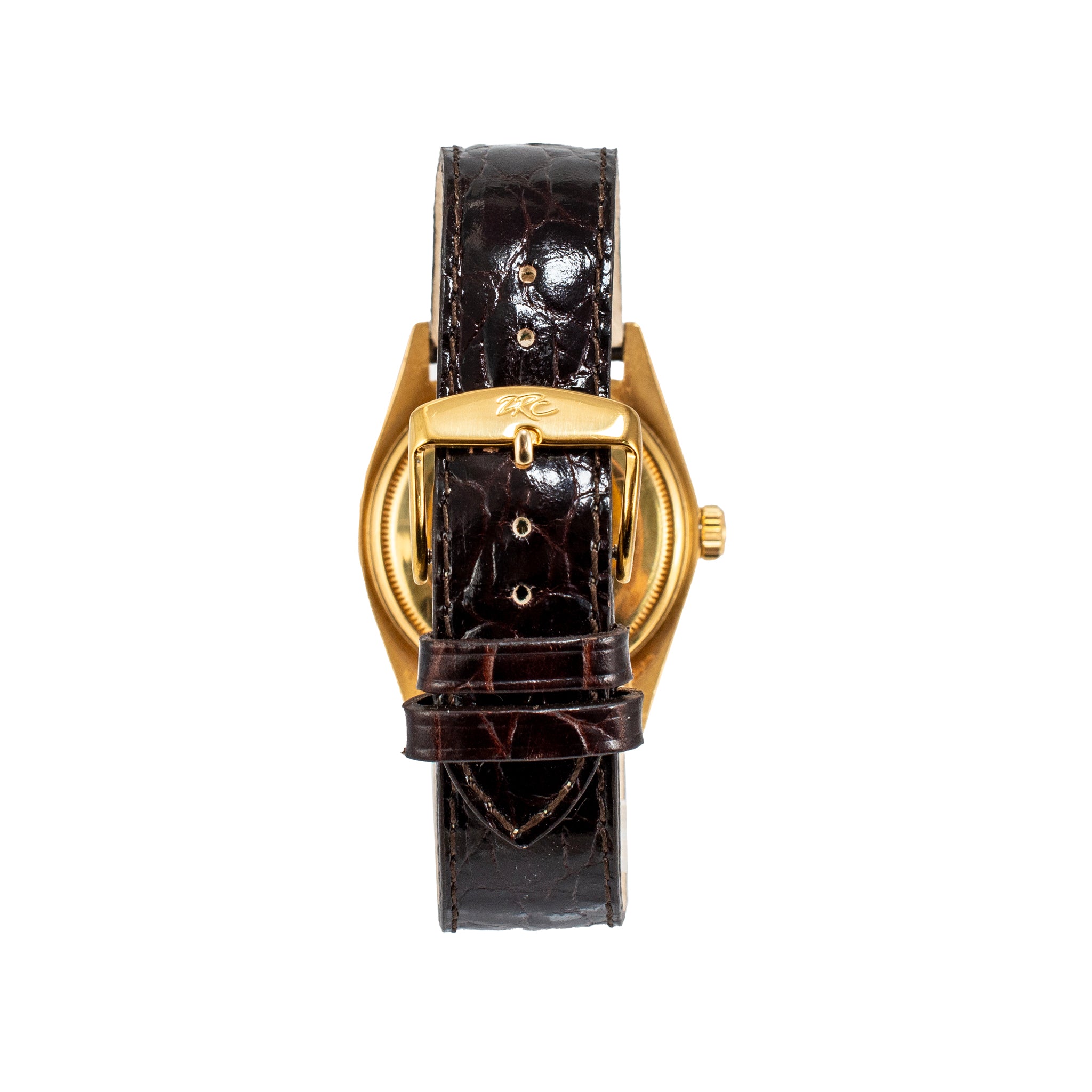 1980 Rolex Day Date 36MM 18038 President Deep Cherry Strap 18K Yellow Gold Watch
