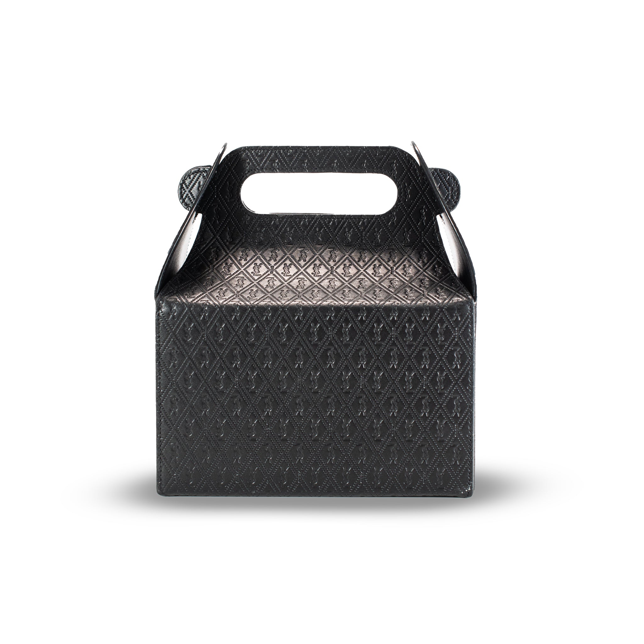 Saint Laurent Calfskin Monogram Take Away Black Box Top Handle Bag