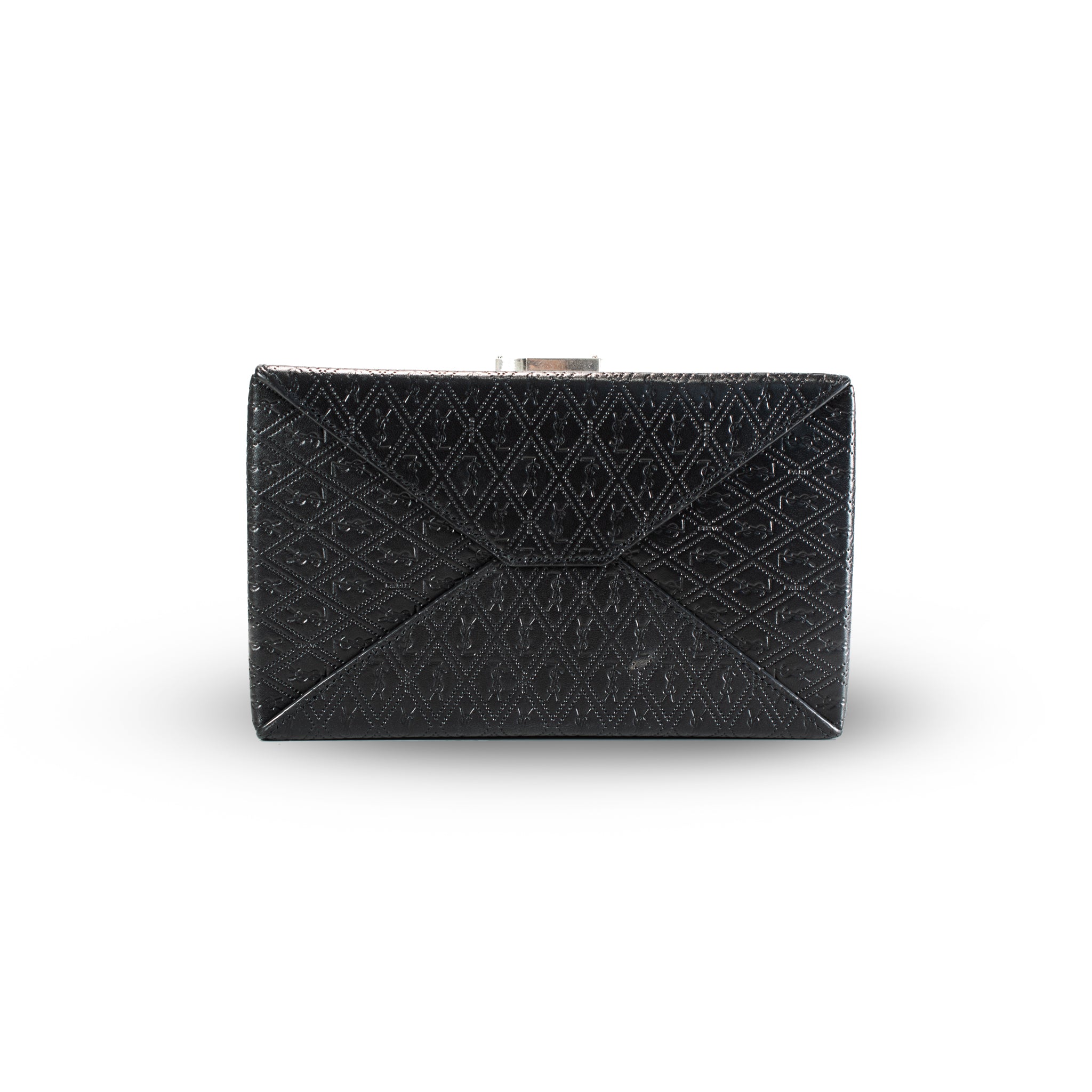 Saint Laurent Calfskin Monogram Take Away Black Box Top Handle Bag