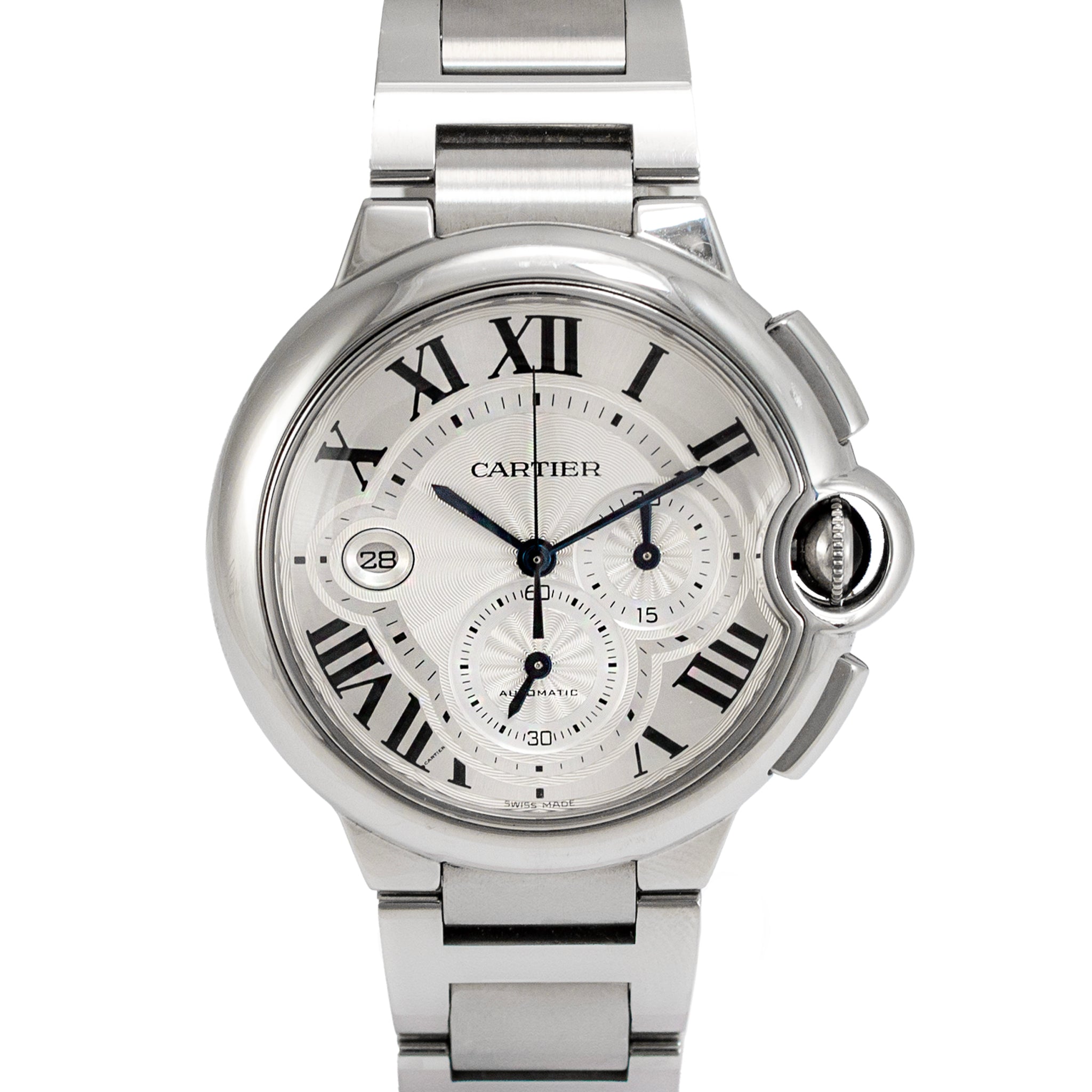 Cartier Ballon Bleu Chronograph 44MM W6920002 / 3109 Steel Automatic Watch