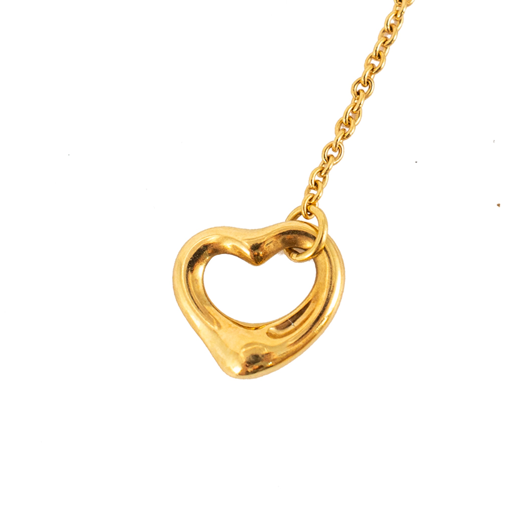 Tiffany & Co. Elsa Peretti 18K Yellow Gold Open Heart Dangle Earrings