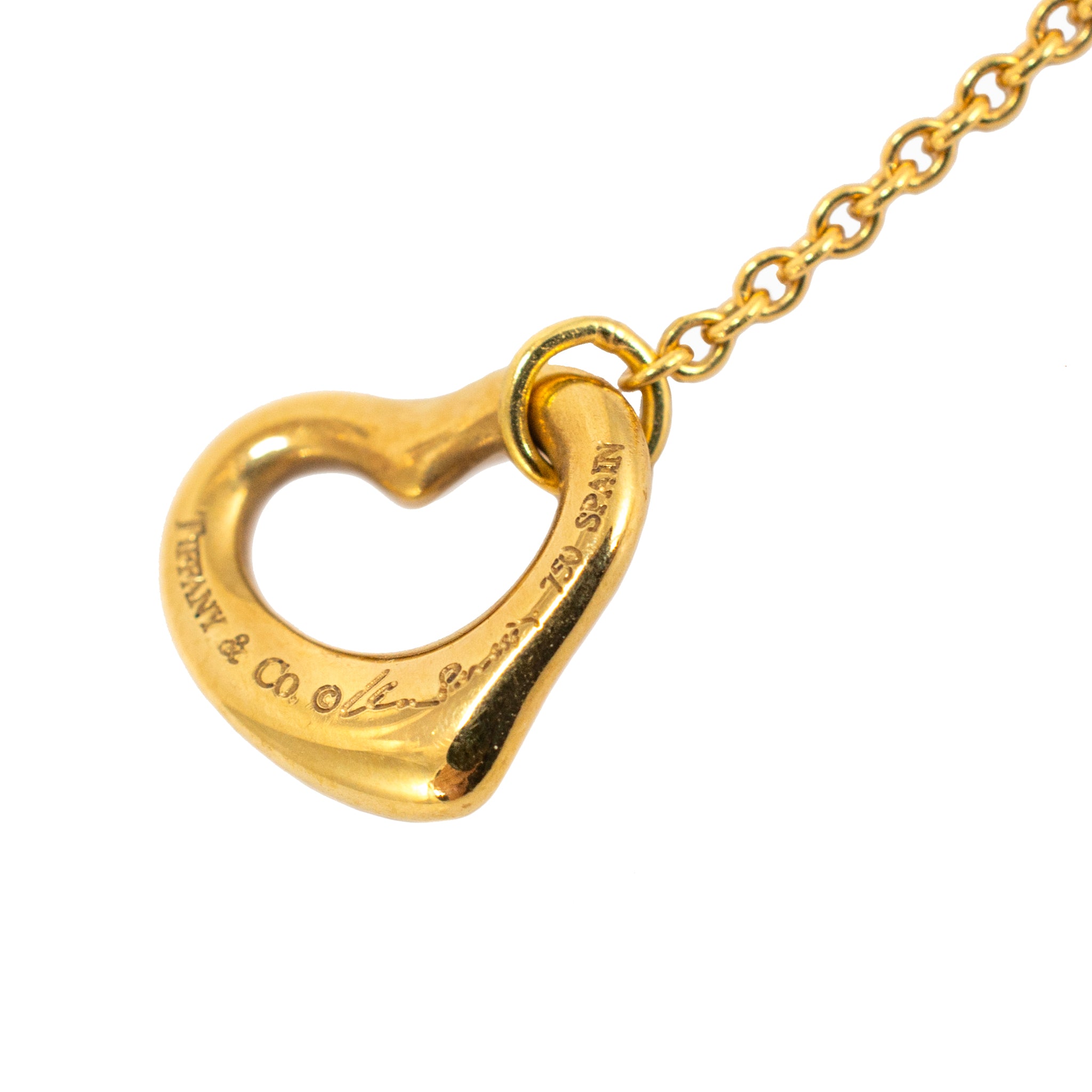 Tiffany & Co. Elsa Peretti 18K Yellow Gold Open Heart Dangle Earrings