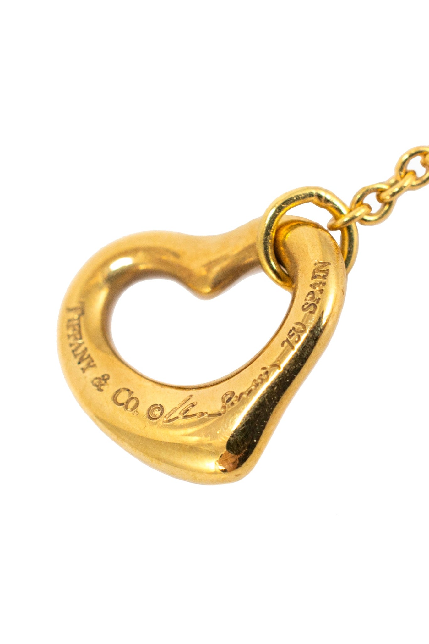 Tiffany & Co. Elsa Peretti 18K Yellow Gold Open Heart Dangle Earrings