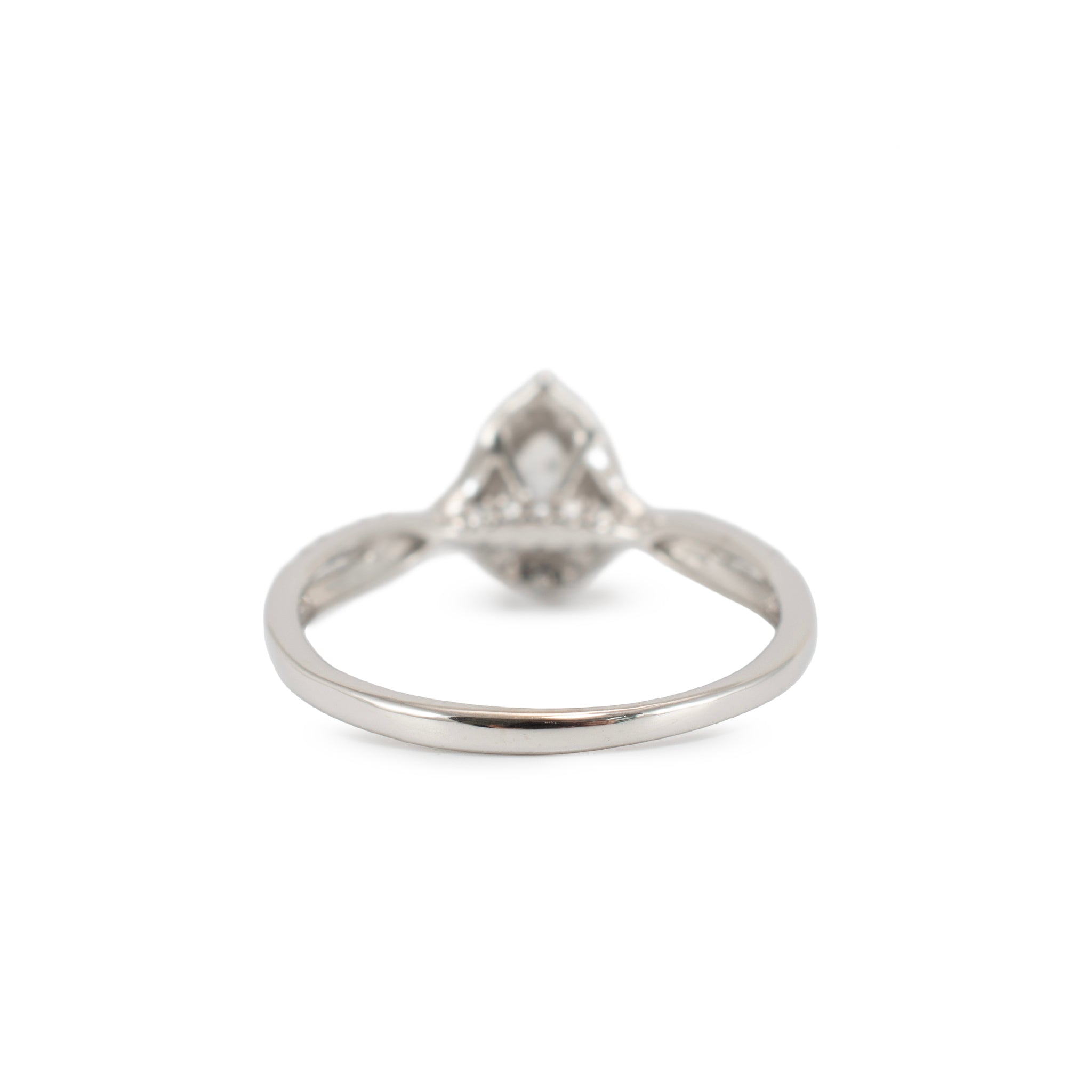 14K White Gold 1.10ct Pear Shape Cut Lab Grown Diamond Halo Engagement Ring