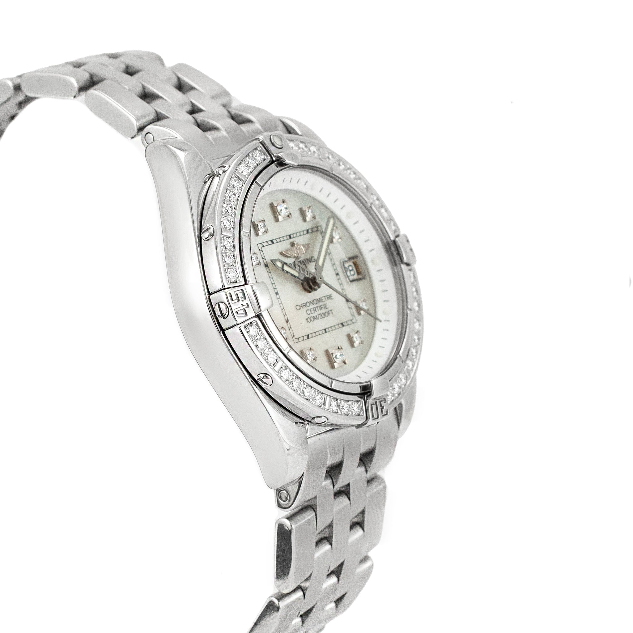 Breitling Cockpit Lady 32MM A71356 Diamond Mop Stainless Steel Watch