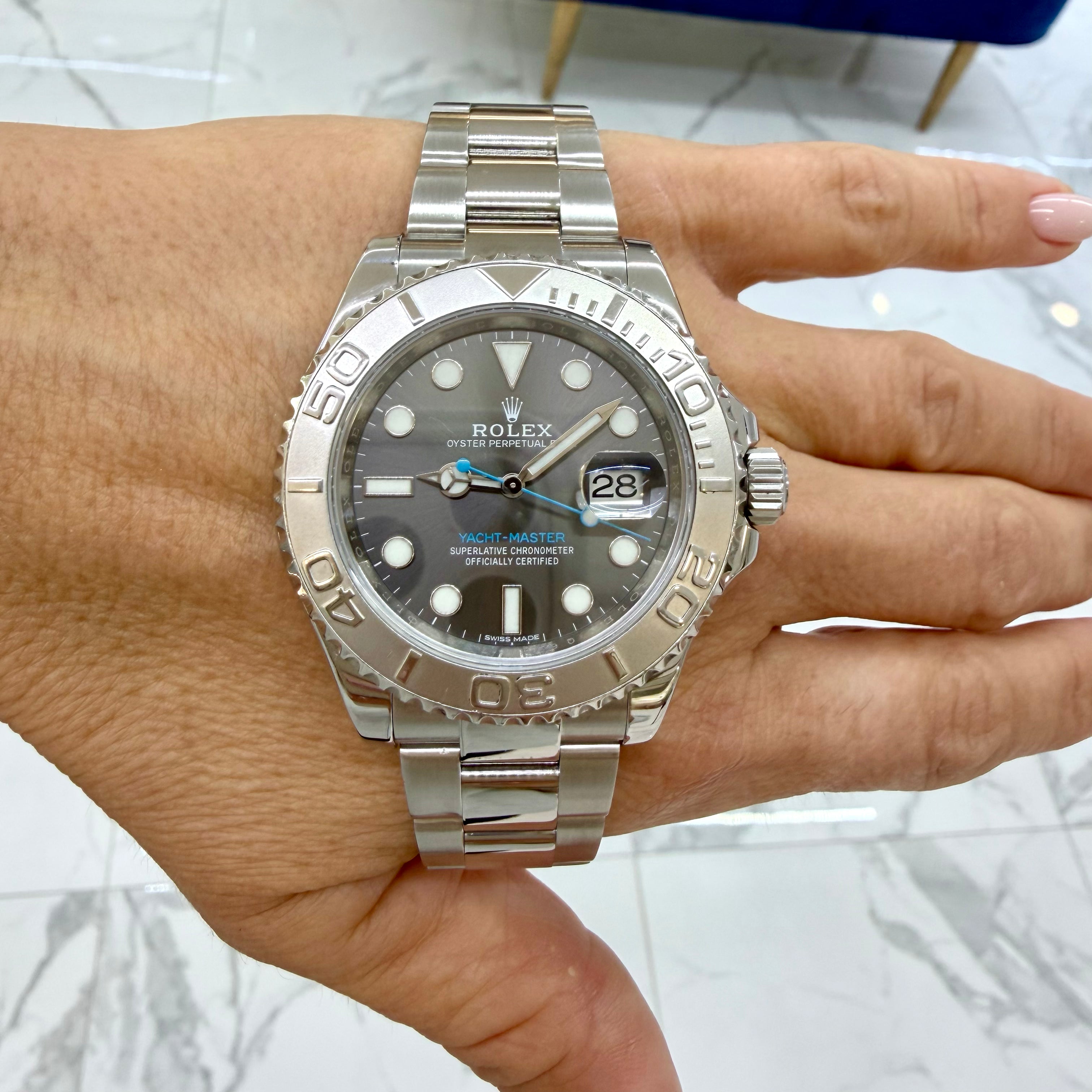 Rolex Yacht-Master 40MM 116622 Rhodium Grey Dial Oyster Platinum Steel Watch