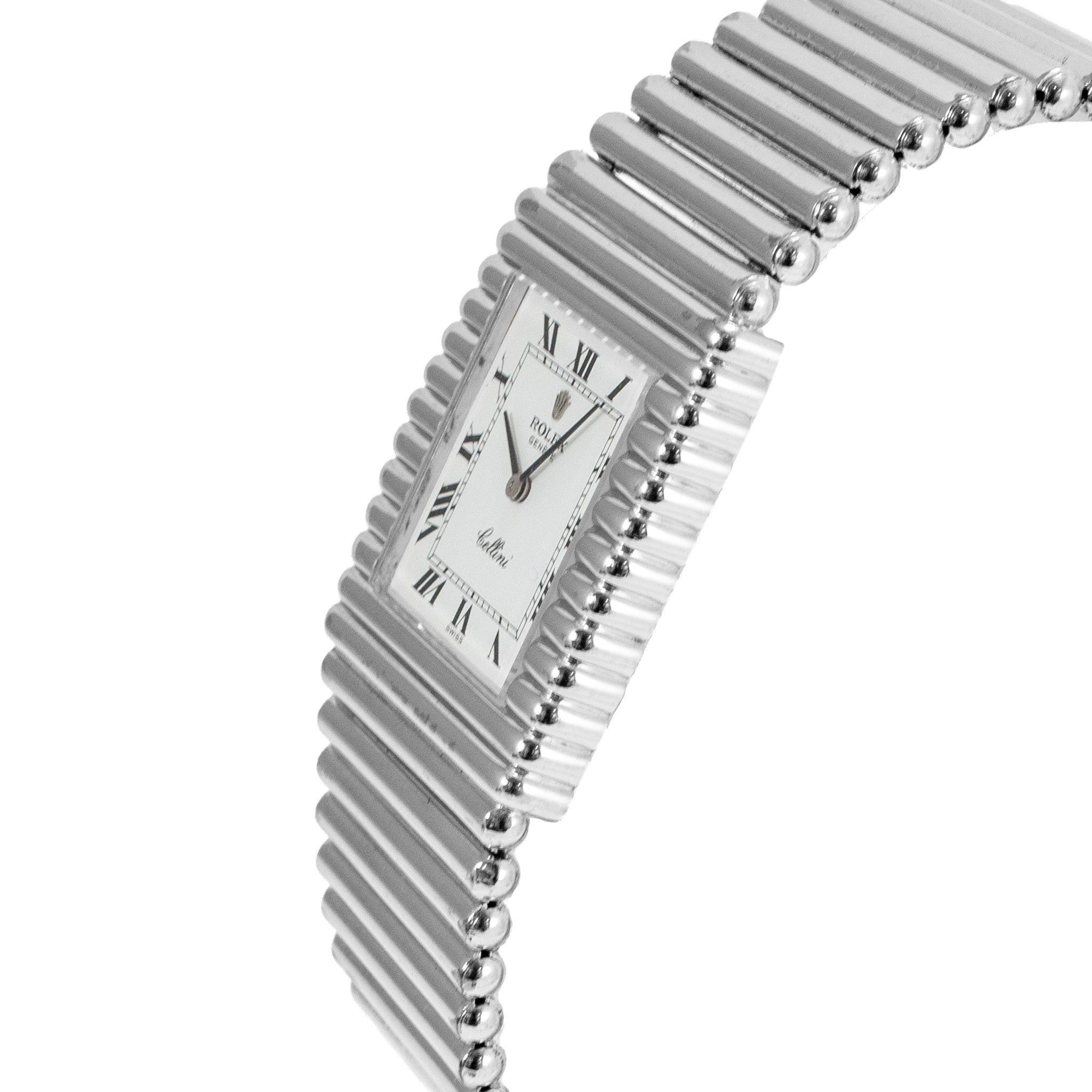 Vintage Rolex Cellini 29MM 4015 Asymmetrical Left Handed 18K White Gold Watch