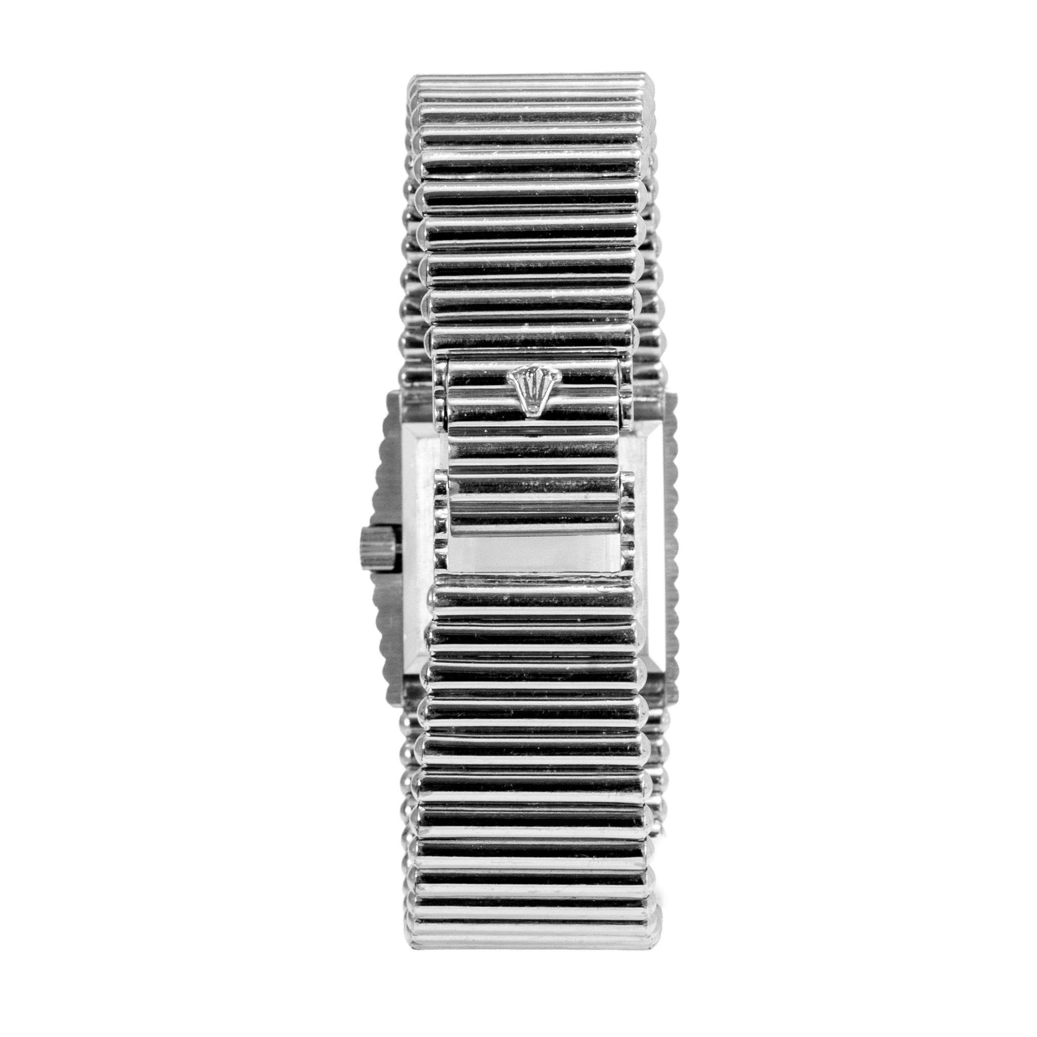 Vintage Rolex Cellini 29MM 4015 Asymmetrical Left Handed 18K White Gold Watch