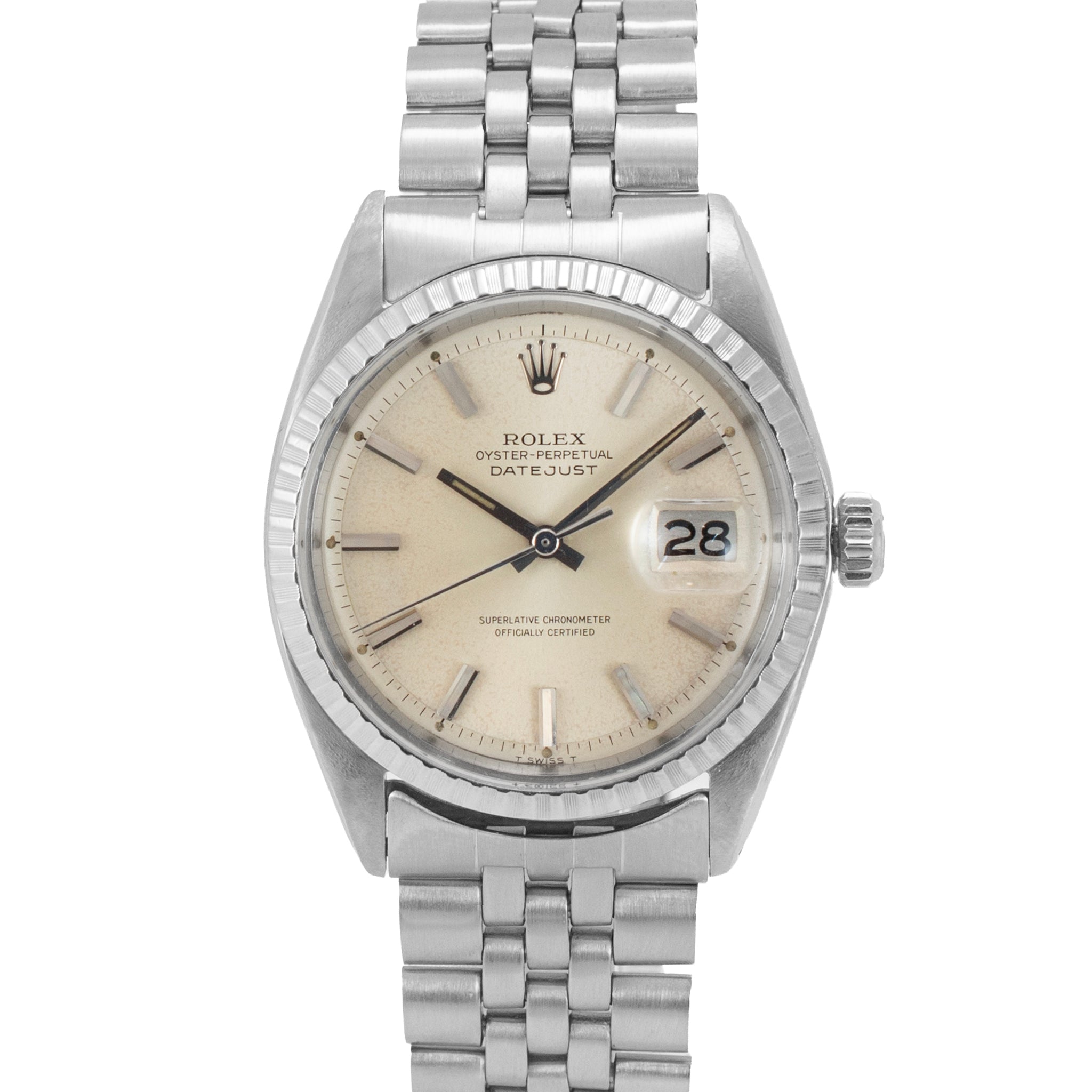 Vintage 1967 Rolex Datejust 36MM 1603 Jubilee Fluted Stainless Steel Watch