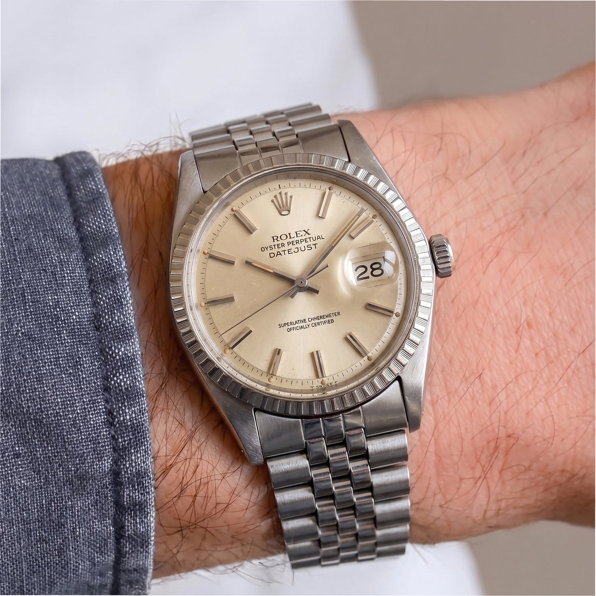 Vintage 1967 Rolex Datejust 36MM 1603 Jubilee Fluted Stainless Steel Watch