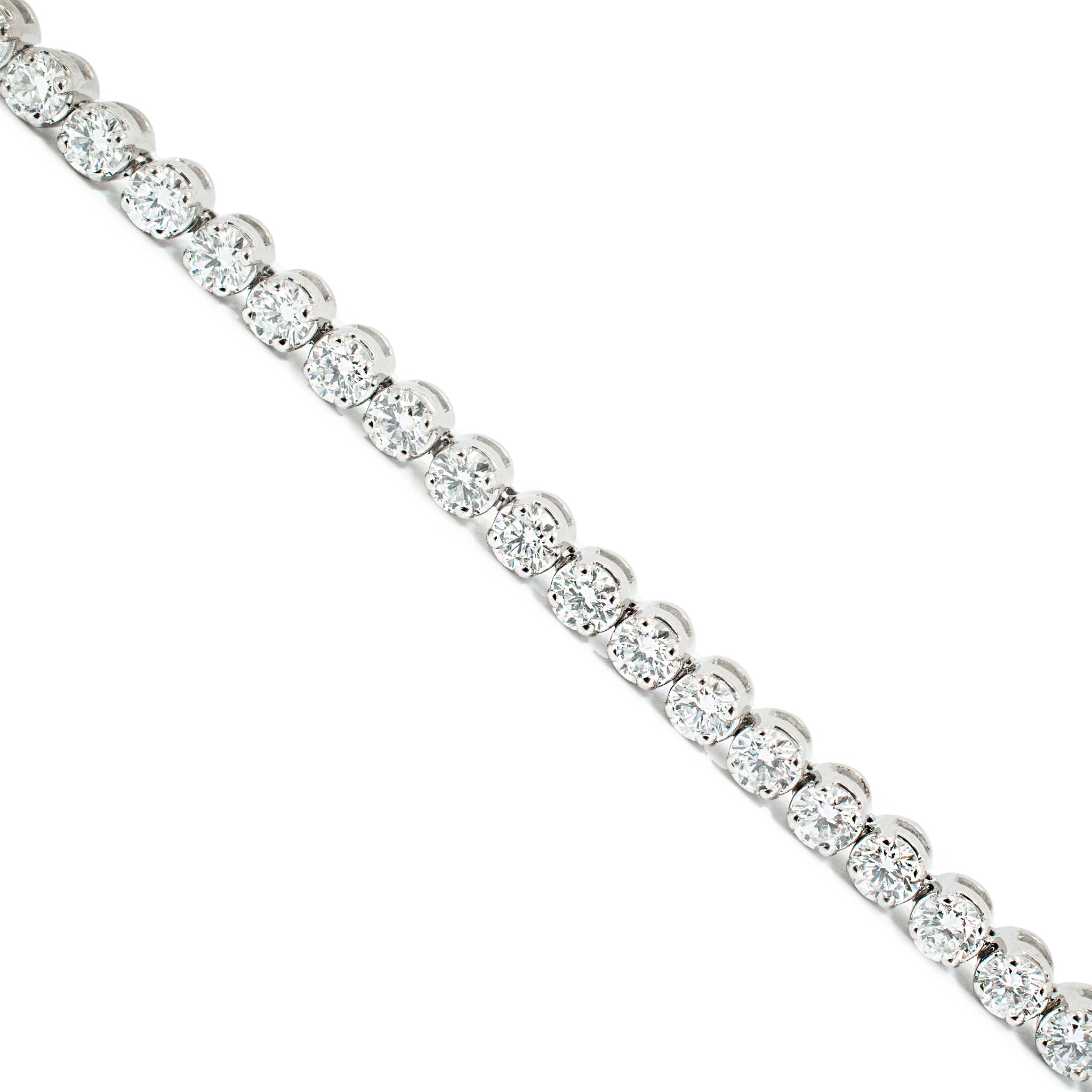 Ladies 14K White Gold 4-Prong 5.00ct Lab Grown Diamond Tennis Bracelet