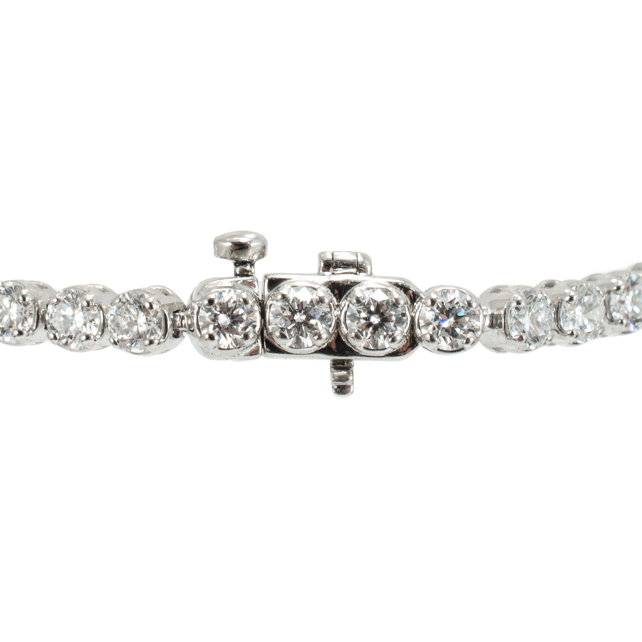 Ladies 14K White Gold 4-Prong 5.00ct Lab Grown Diamond Tennis Bracelet