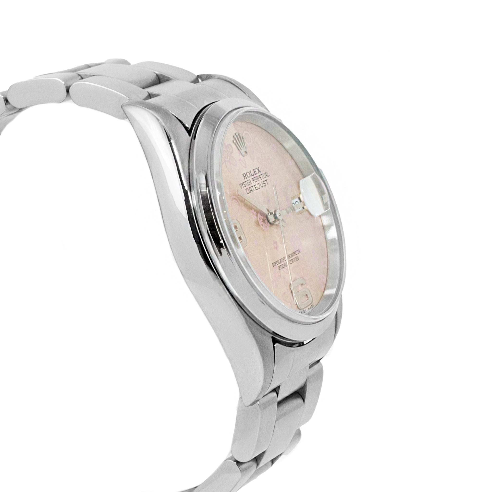 Ladies Rolex Datejust 36MM 16200 Pink Floral Dial Oyster Stainless Steel Watch