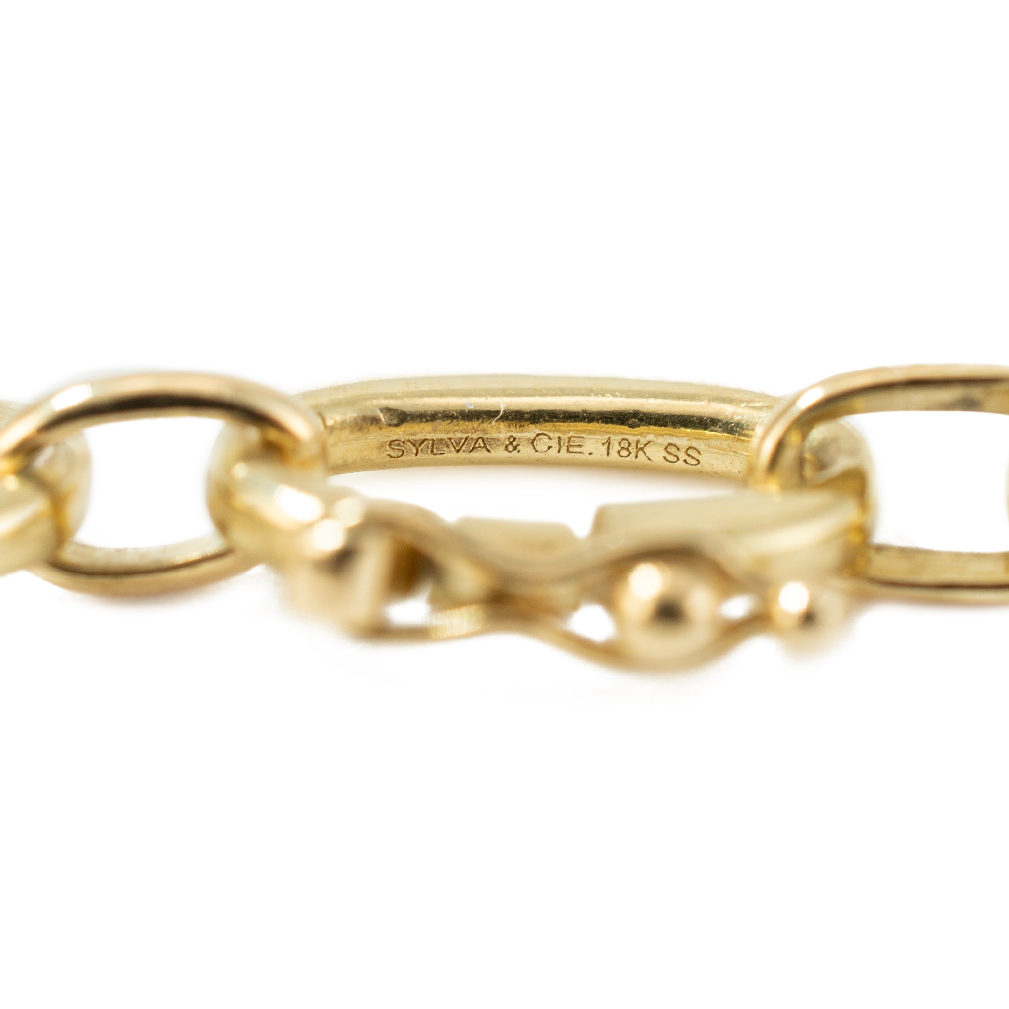 Sylva & Cie 18K Yellow Gold & Sterling Silver Sapphire Oval Link Chain Necklace