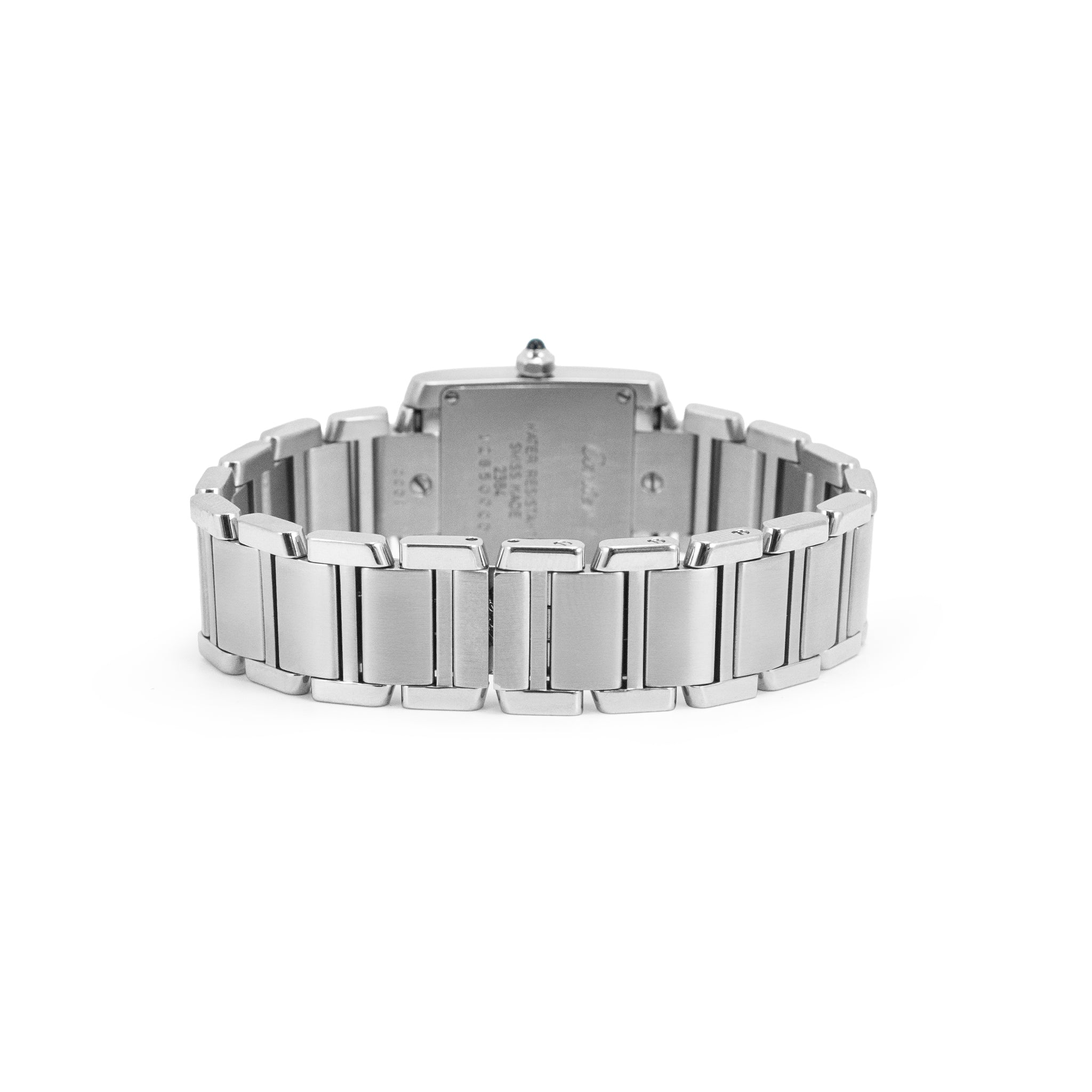 Ladies Cartier Tank Francaise 20MM 2384 White Roman Stainless Steel Quartz Watch