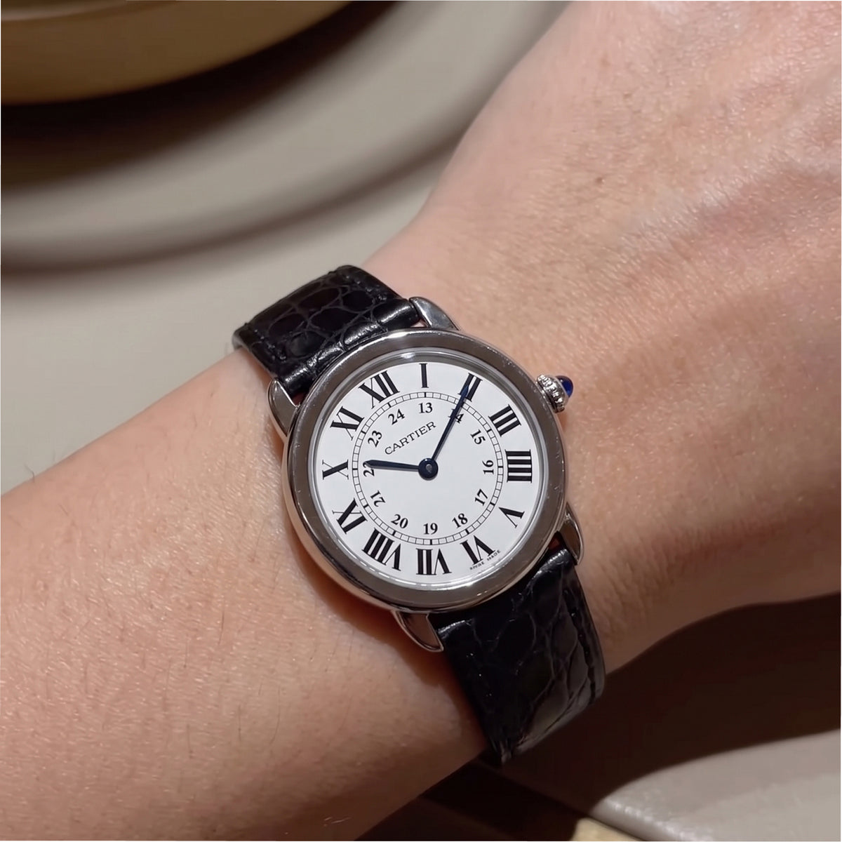 Ladies Cartier Ronde de Cartier 29MM WSRN0019 / 3601 Black Steel Quartz Watch