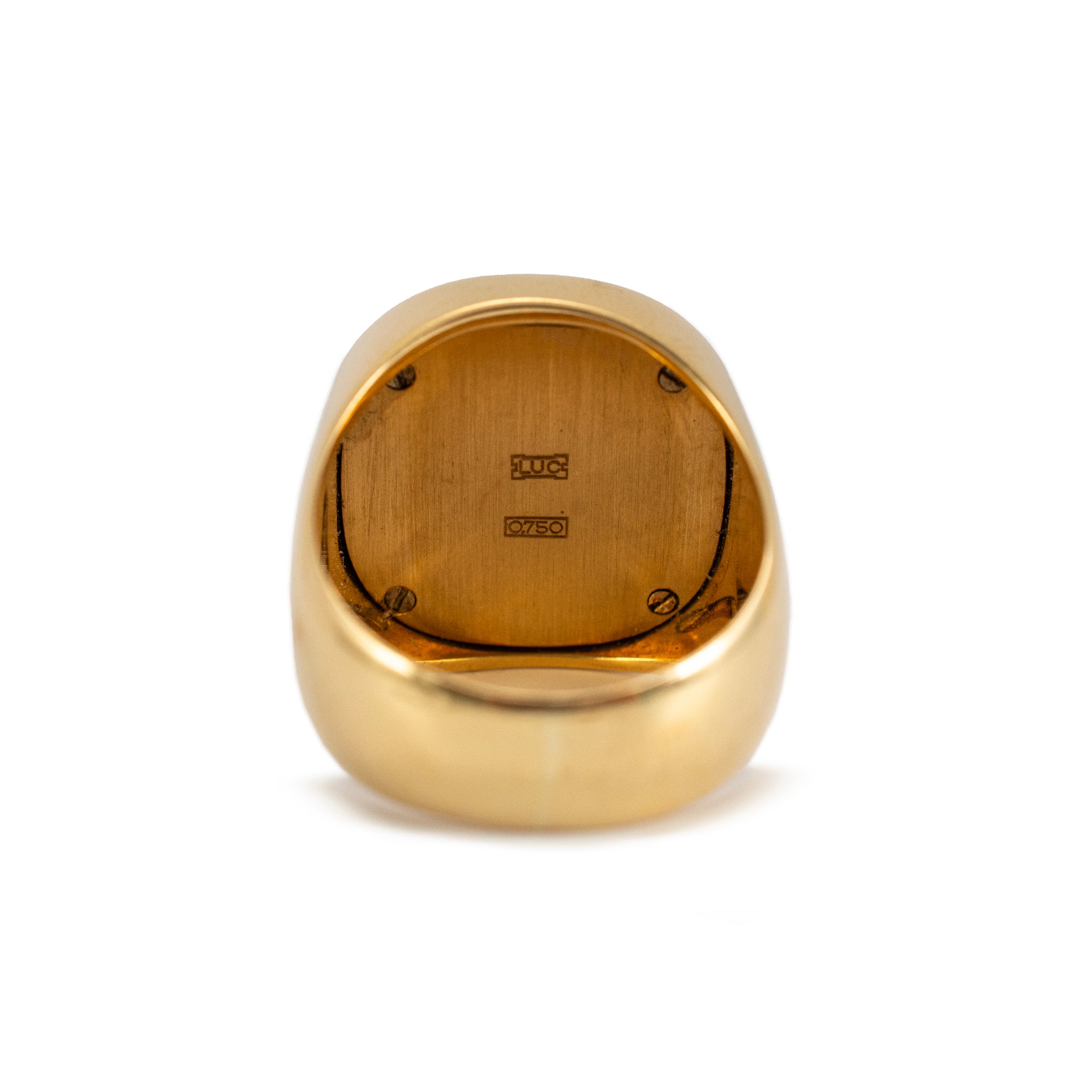 Chopard Happy Diamonds 18K Yellow Gold Onyx Floating Signet Cocktail Ring