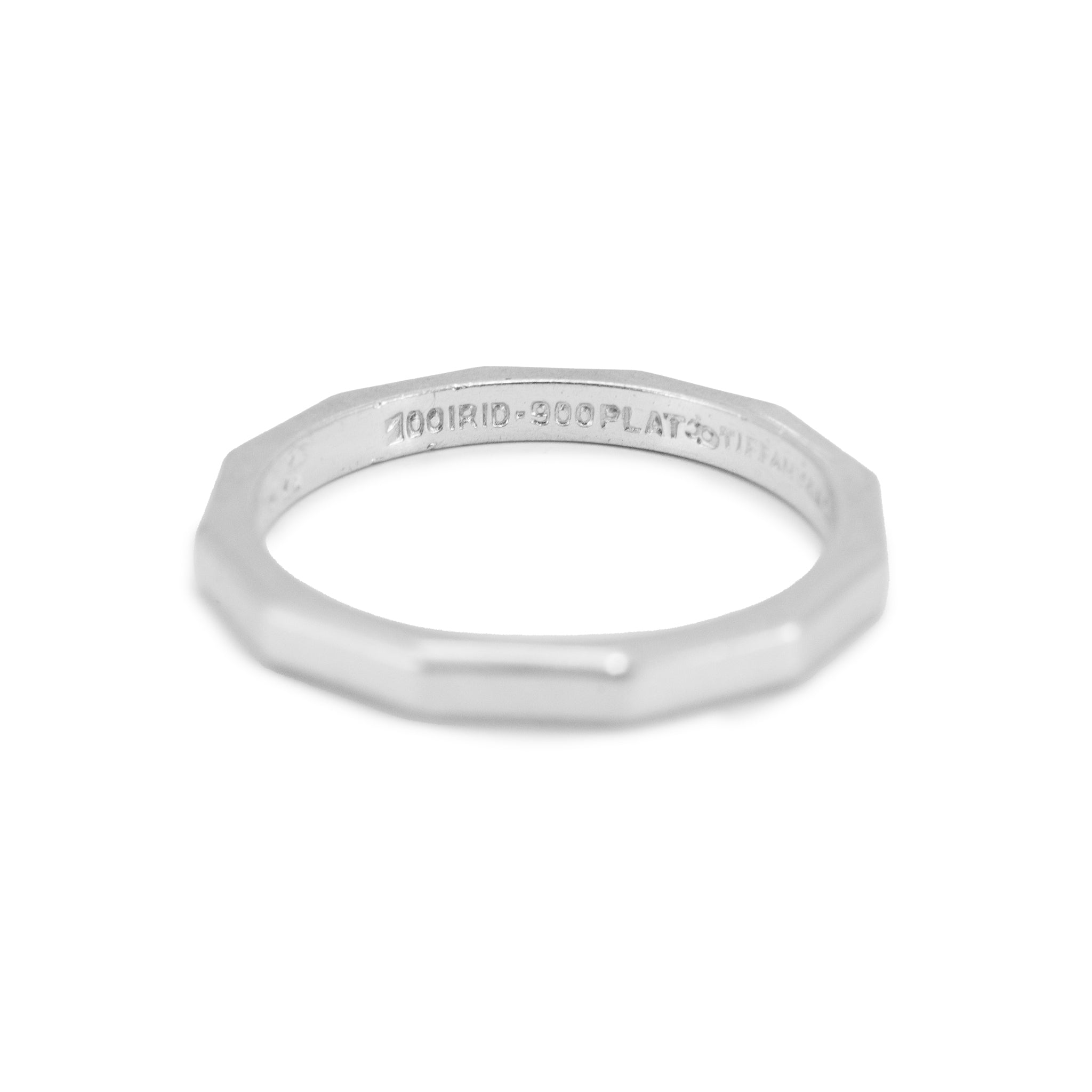 Vintage 1948 Tiffany & Co. 900 Platinum Iridium Faceted Wedding Band Ring
