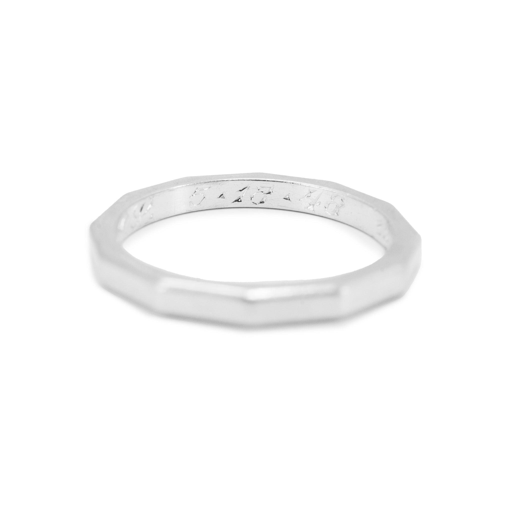 Vintage 1948 Tiffany & Co. 900 Platinum Iridium Faceted Wedding Band Ring