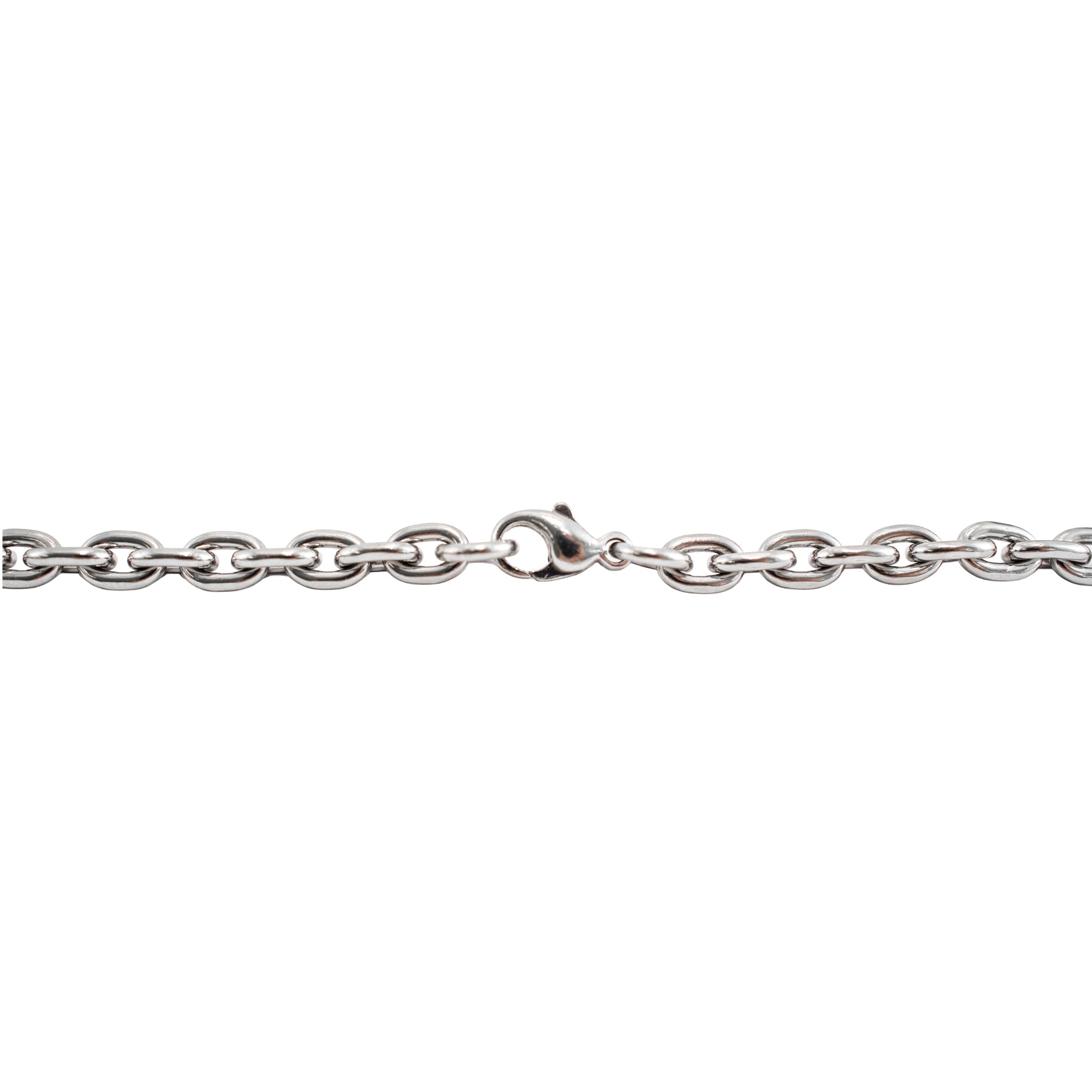 Unisex 950 Platinum Solid Oval Anchor Cable Link Chain Necklace