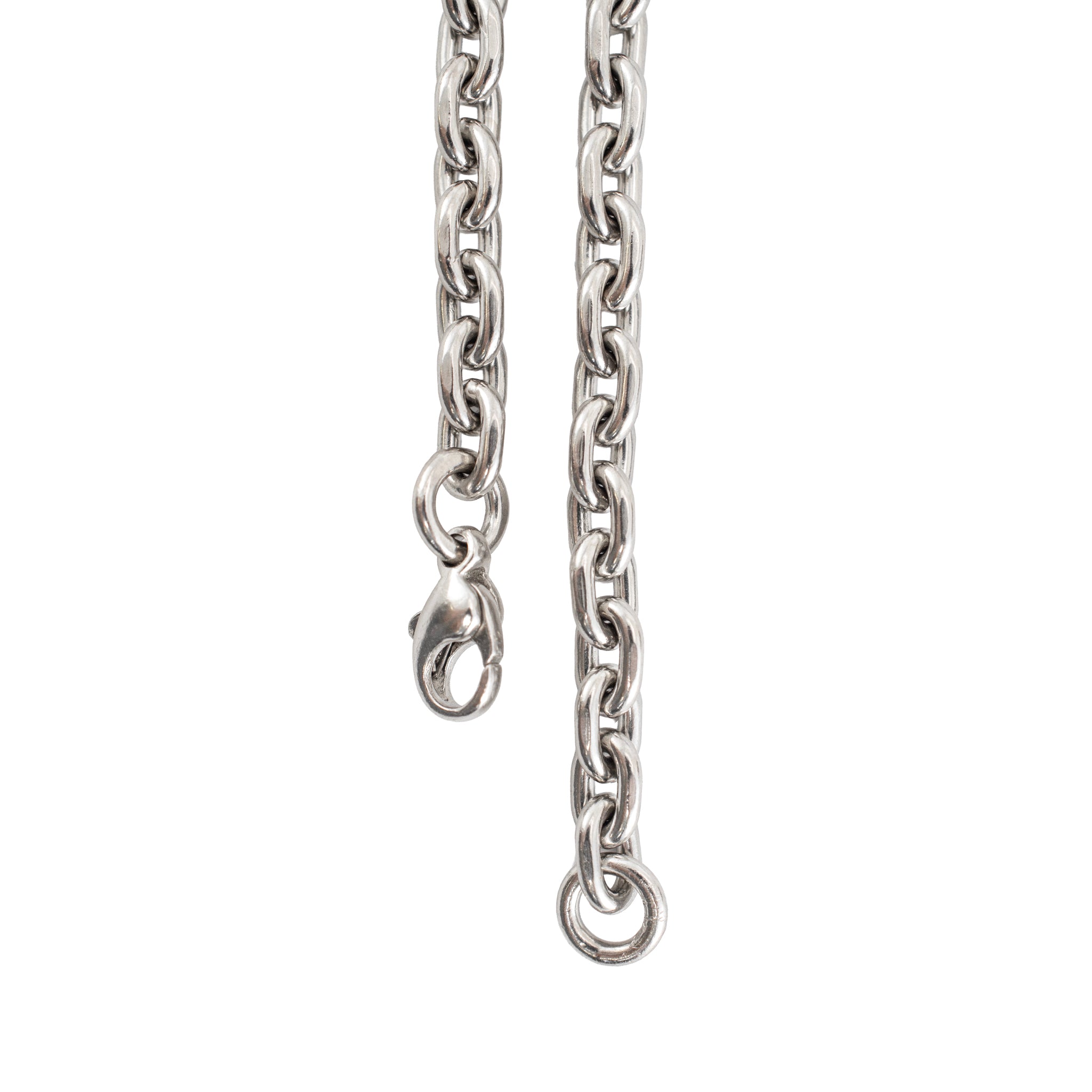 Unisex 950 Platinum Solid Oval Anchor Cable Link Chain Necklace