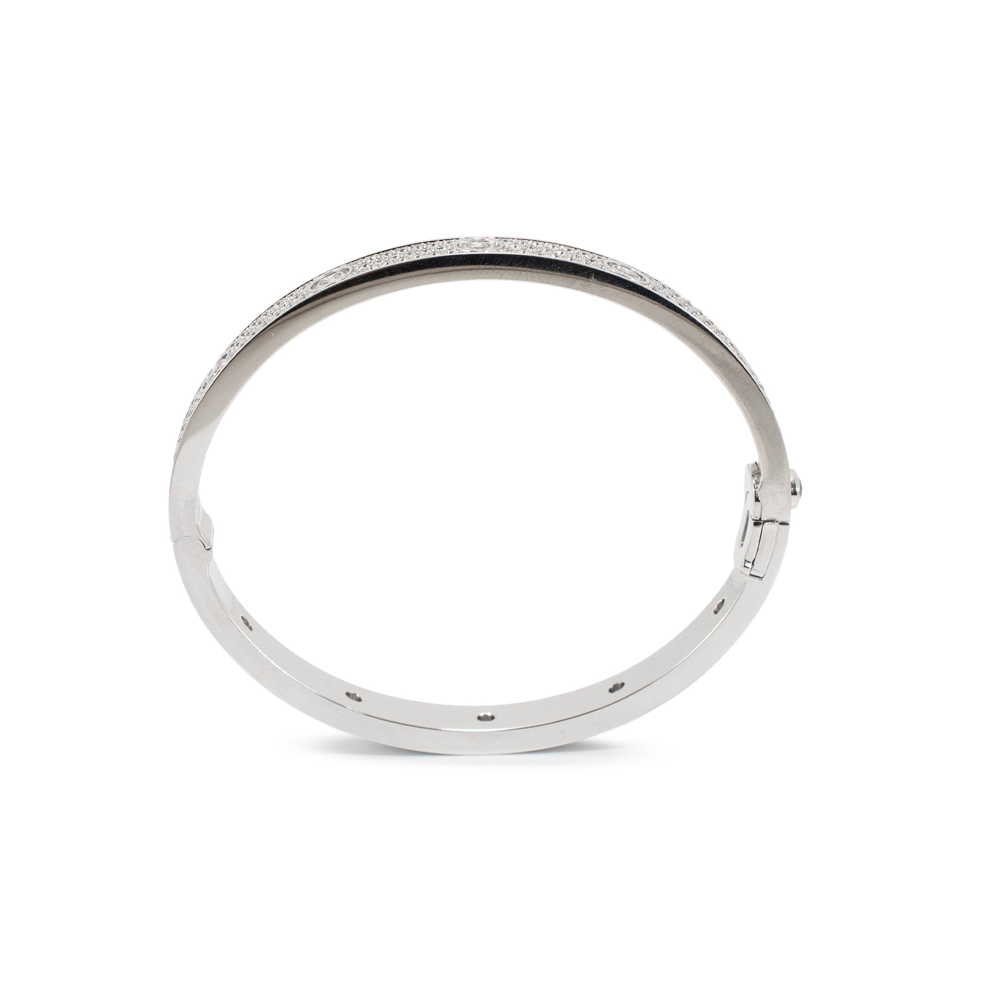 Cartier Love Classic Paved 12 Diamonds 4.32ct 18K White Gold Bangle Bracelet