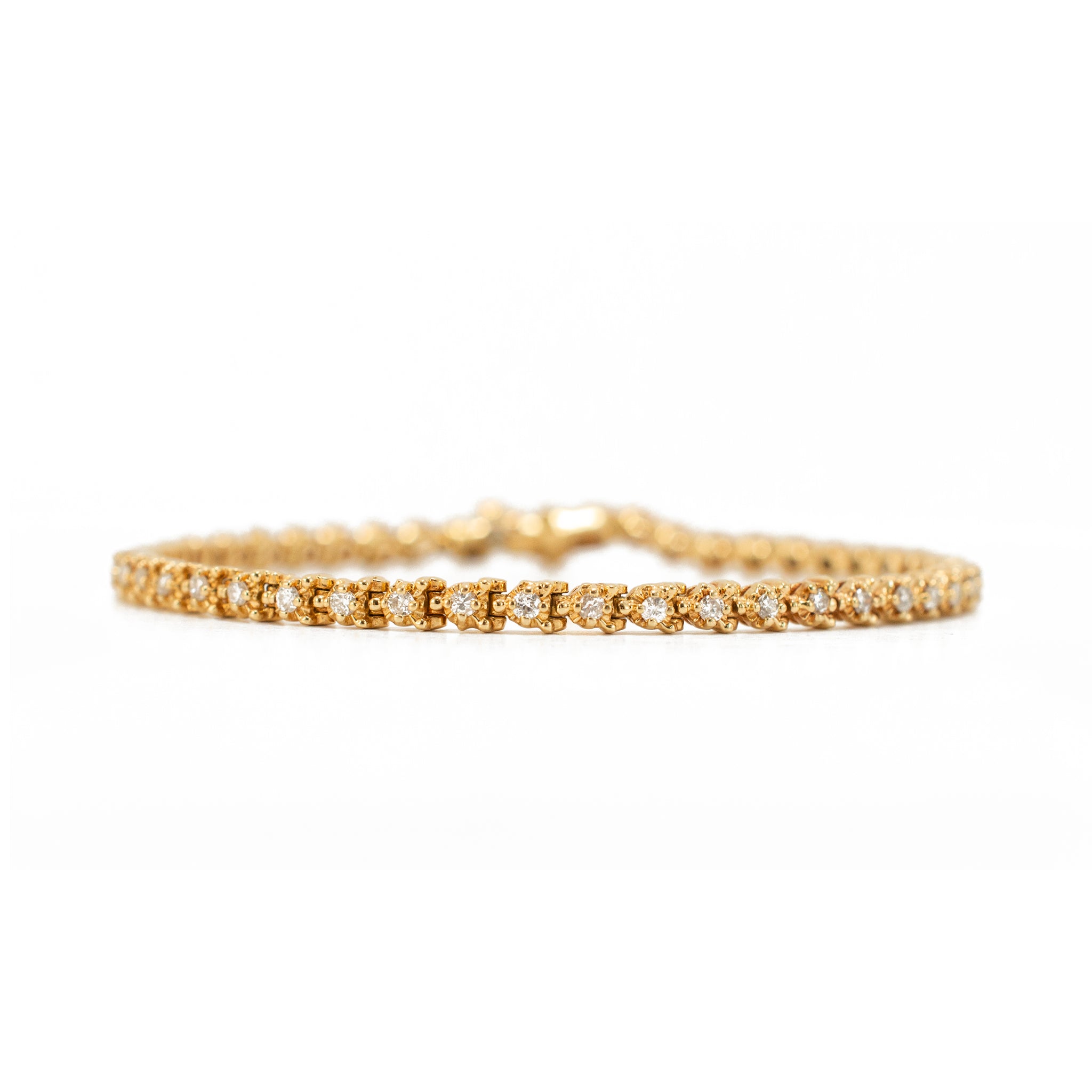 14K Yellow Gold Petite 1.10ct. Diamond Tennis Bracelet