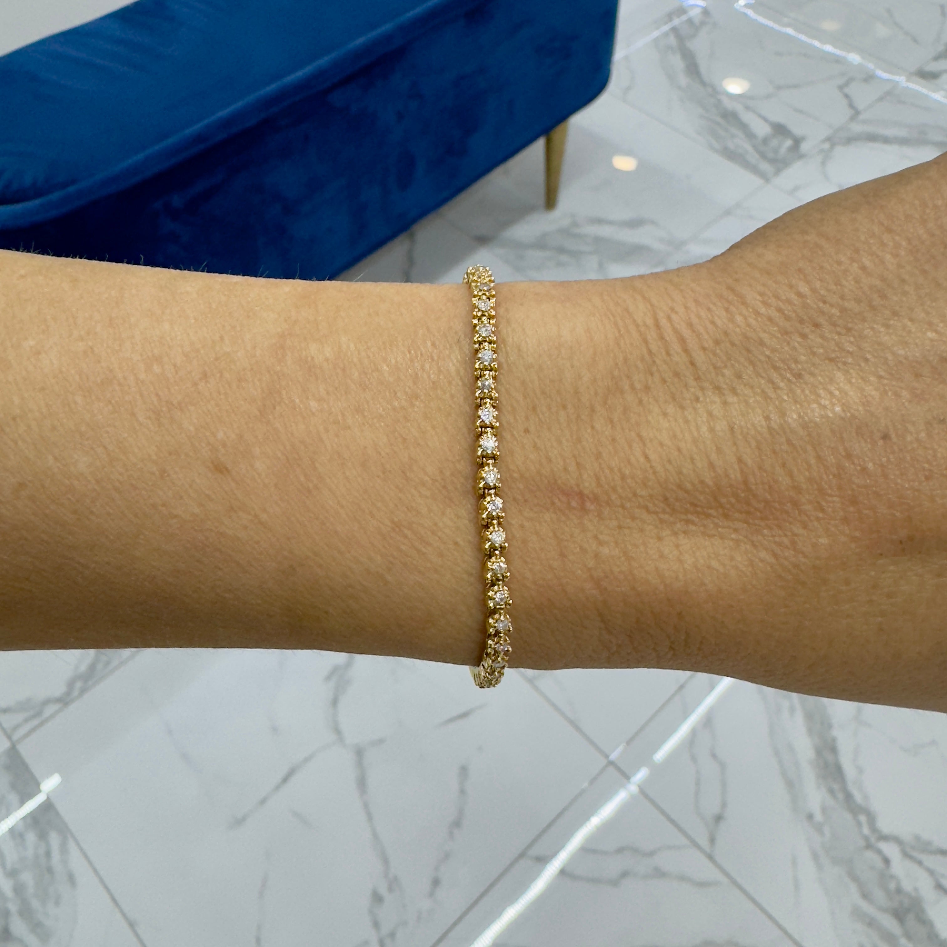 14K Yellow Gold Petite 1.10ct. Diamond Tennis Bracelet