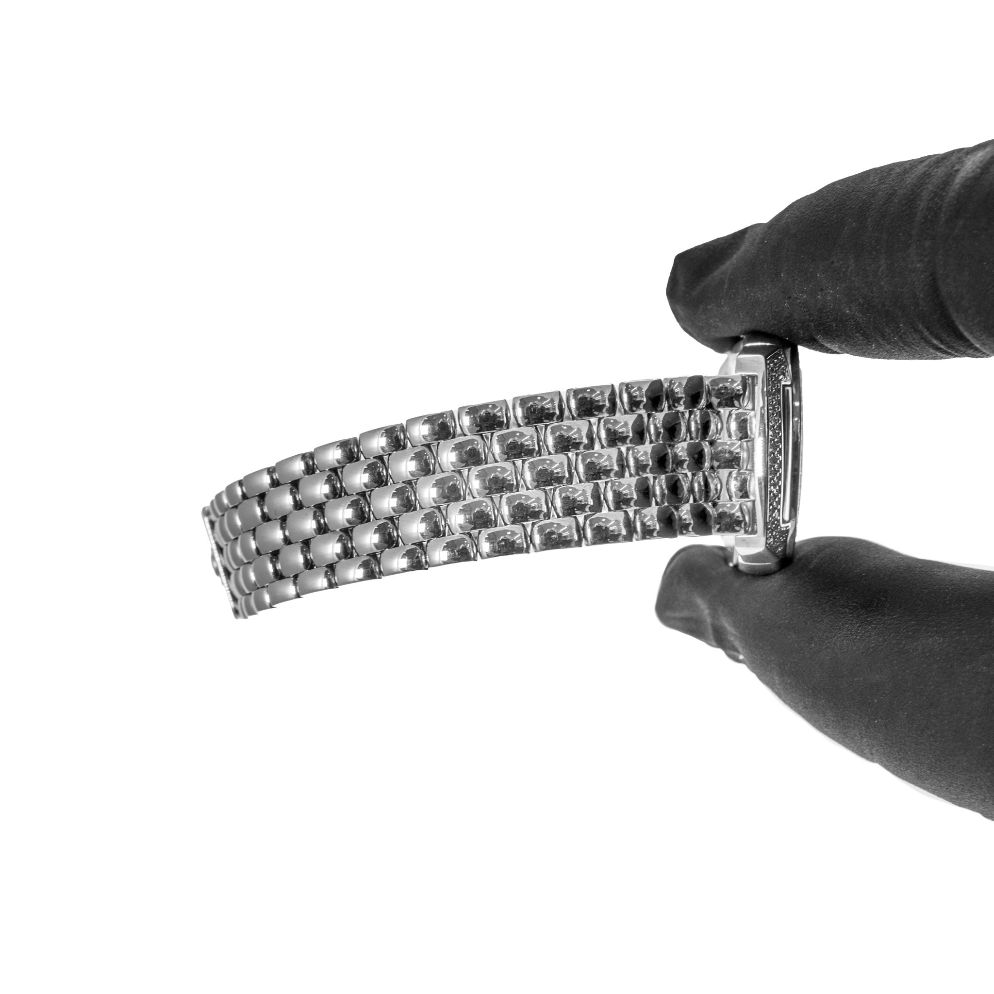 2007 Rolex Cellini Cellissima 24MM 6693 18K White Gold Pave Diamond Quartz Watch