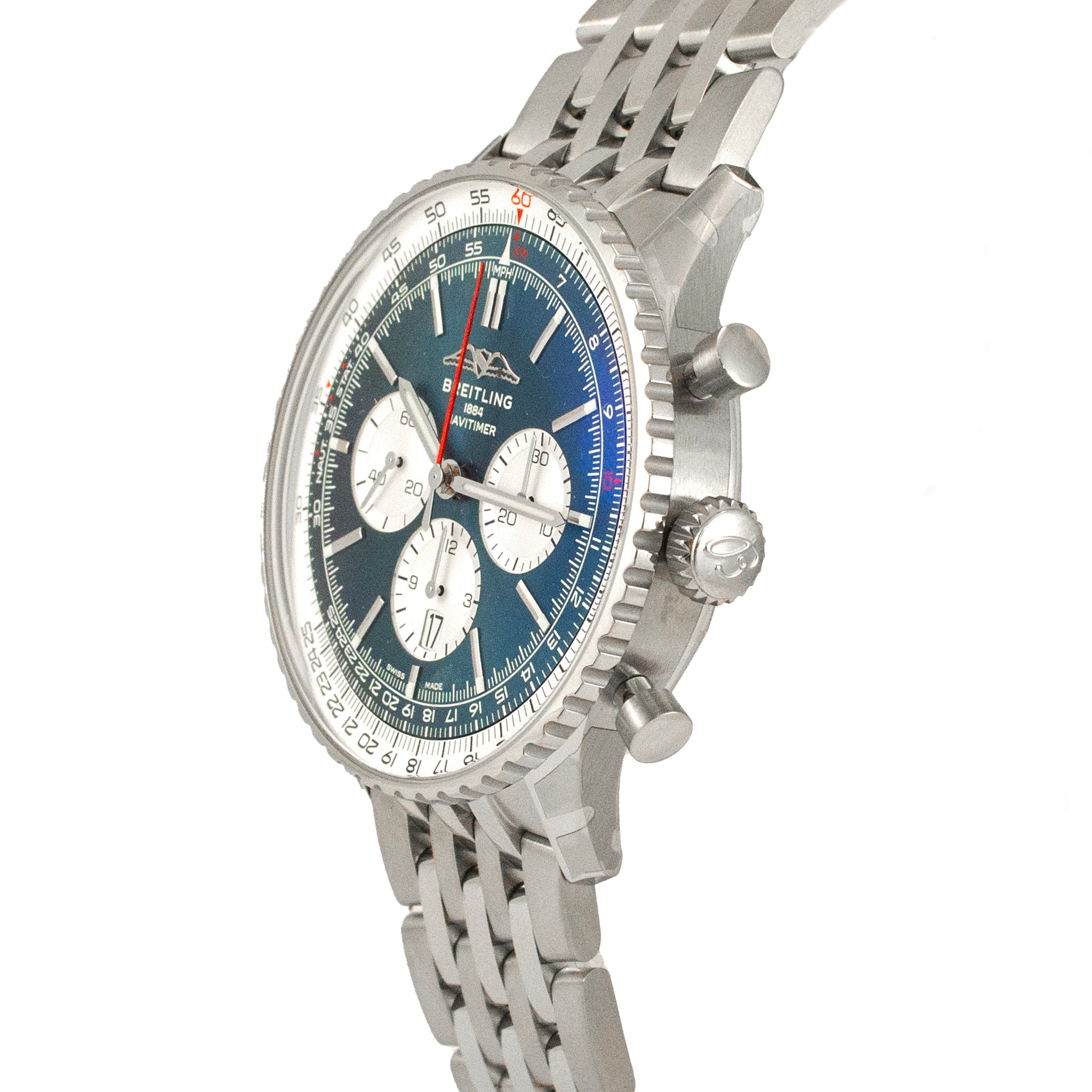 Breitling Navitimer 1 B01 46MM ab0137211c1a1 Blue Chronograph Steel Watch