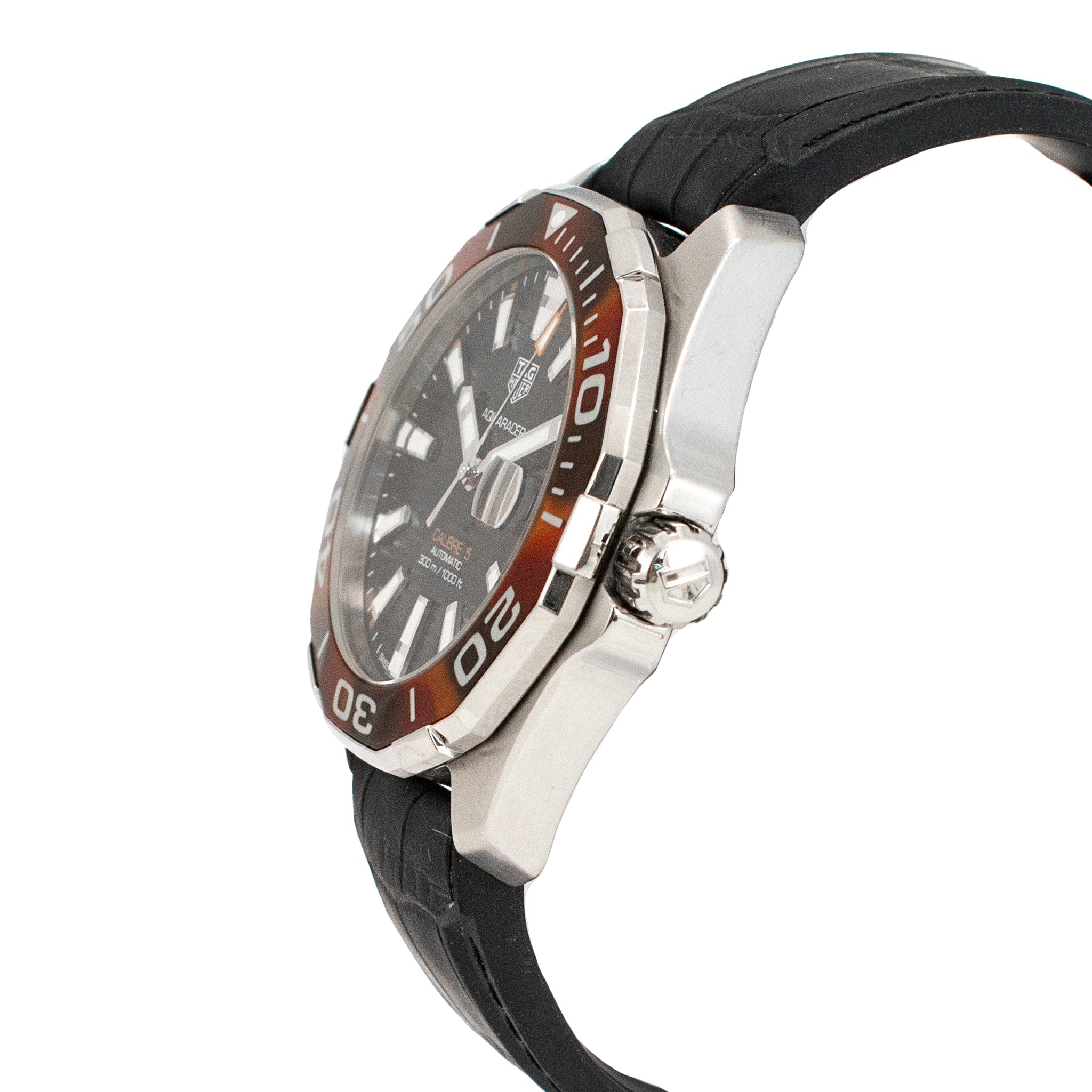 2021 Tag Heuer Aquaracer 43MM way201n.ft6177 Tortoise Shell Black Steel Watch