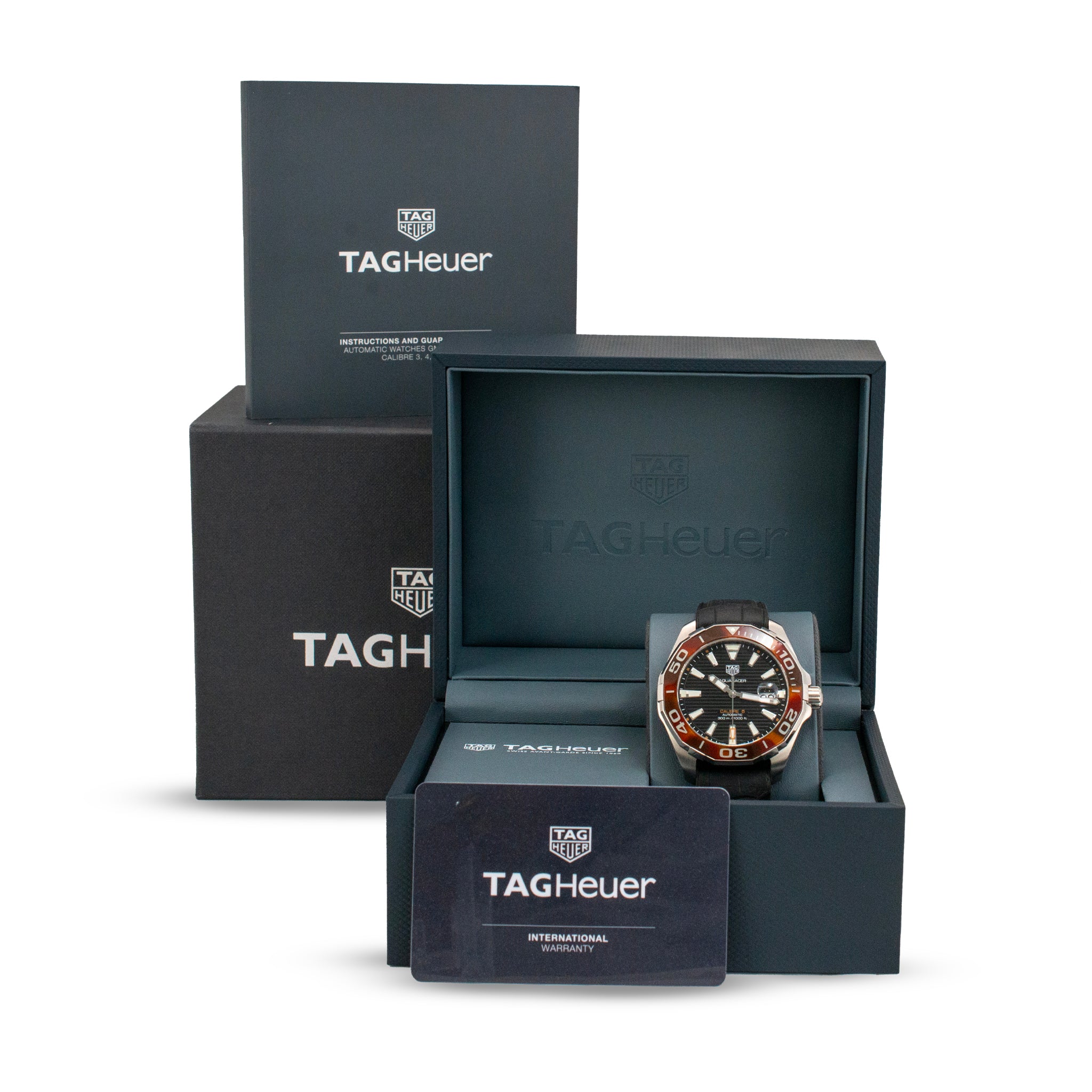 2021 Tag Heuer Aquaracer 43MM way201n.ft6177 Tortoise Shell Black Steel Watch