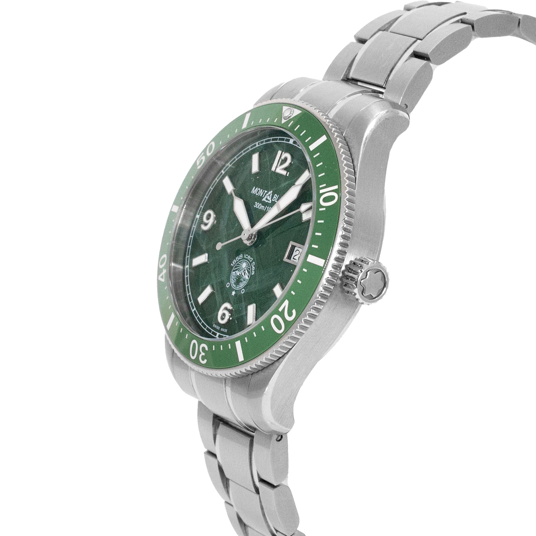 2023 Montblanc 1858 42MM 129373 Green Dial Green Bezel Steel Automatic Watch