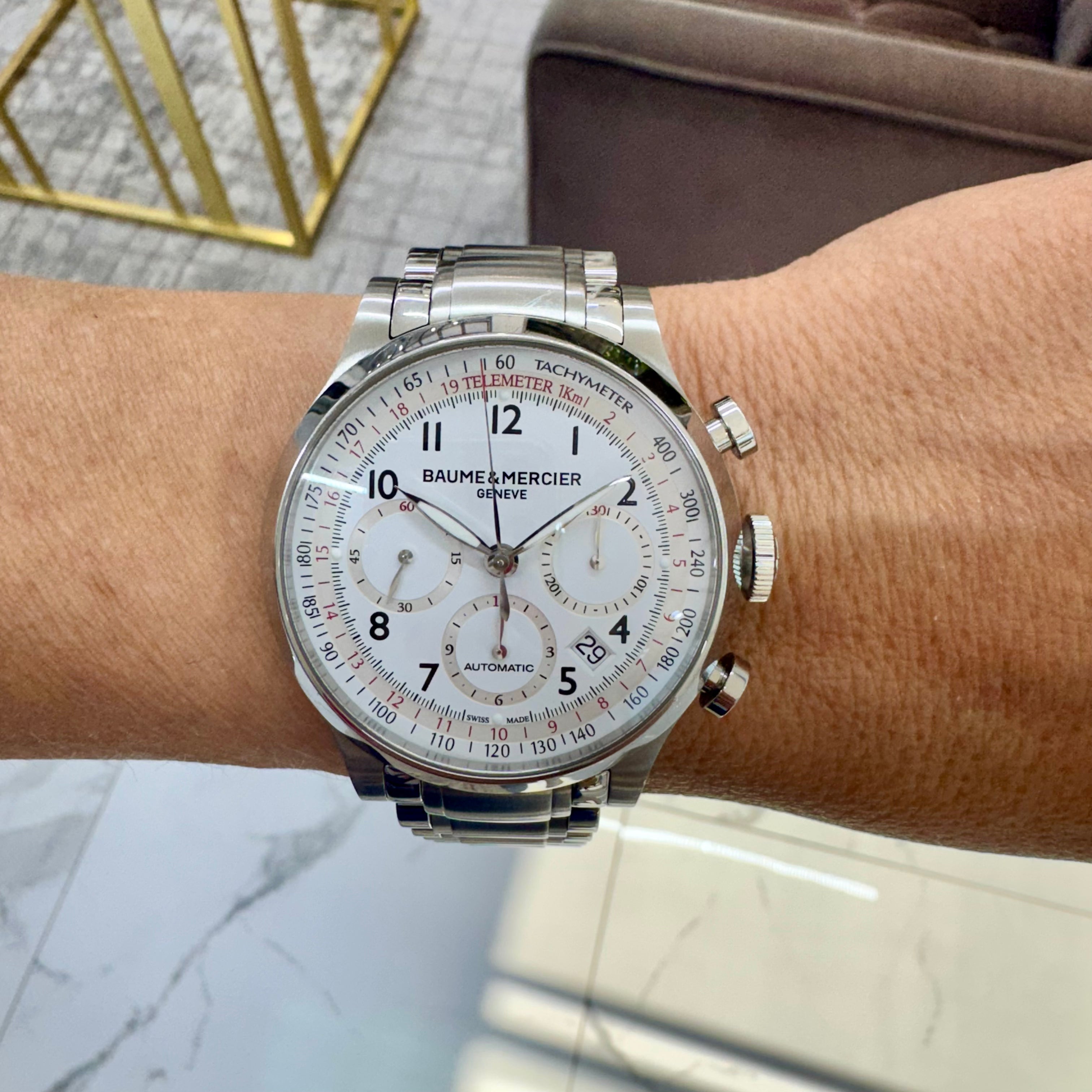 Baume & Mercier Capeland 42MM MOA10061 Chronograph Steel Automatic Watch