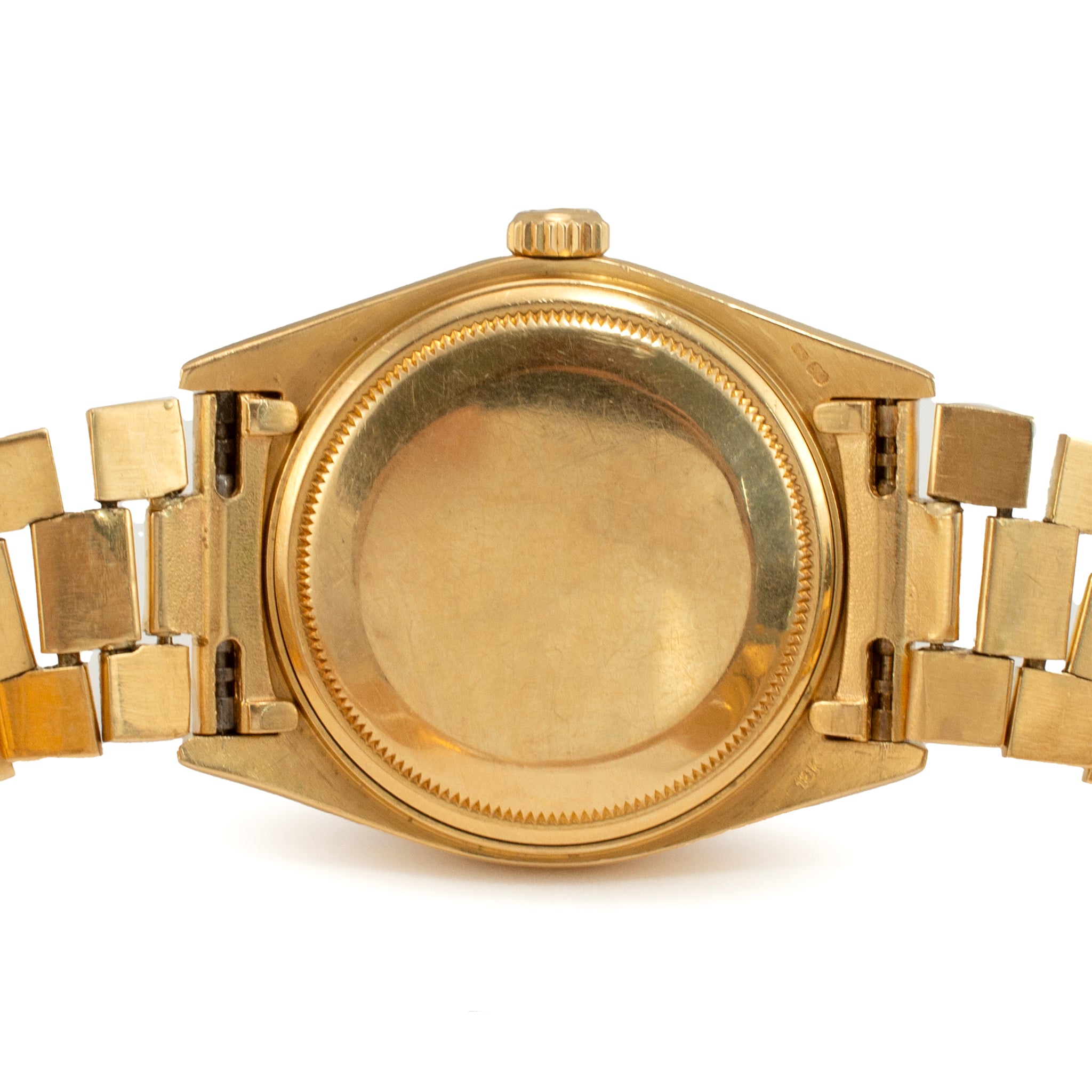 Vintage Rolex Day Date 36MM 18038 Walnut Birch Wood Dial Bark 18K Gold Watch