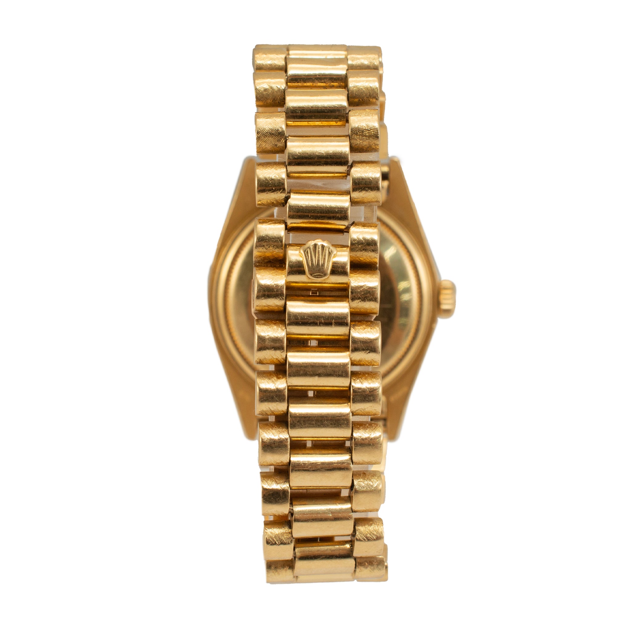 Vintage Rolex Day Date 36MM 18038 Walnut Birch Wood Dial Bark 18K Gold Watch