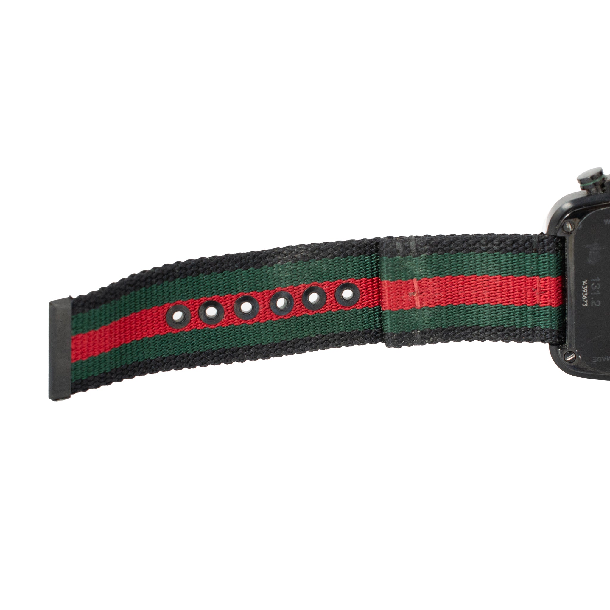 Gucci Coupe 44MM 131.2 YA131202 Chronograph Square Black Dial Red Quartz Watch