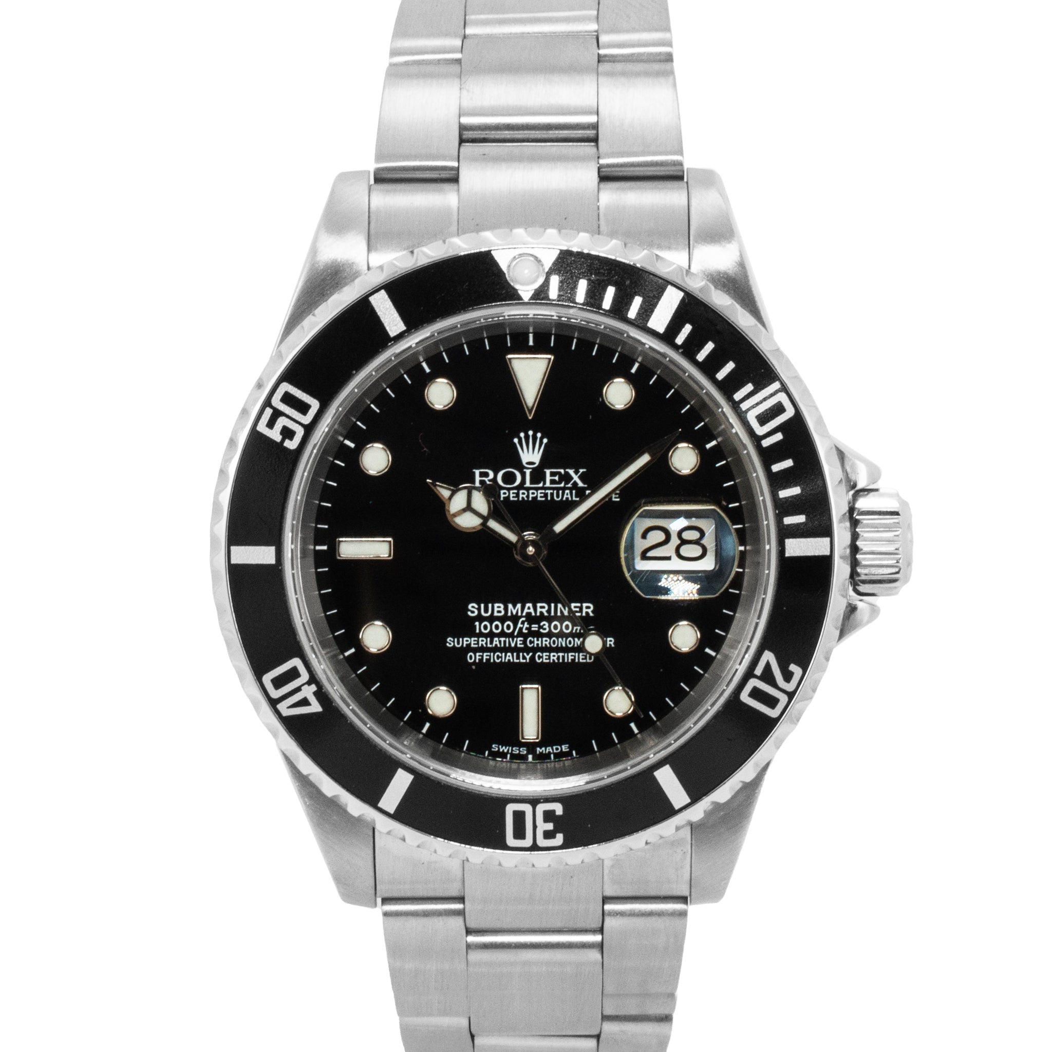 2002 Rolex Submariner Date 40MM 16610T Black Dial Oyster Stainless Steel Watch