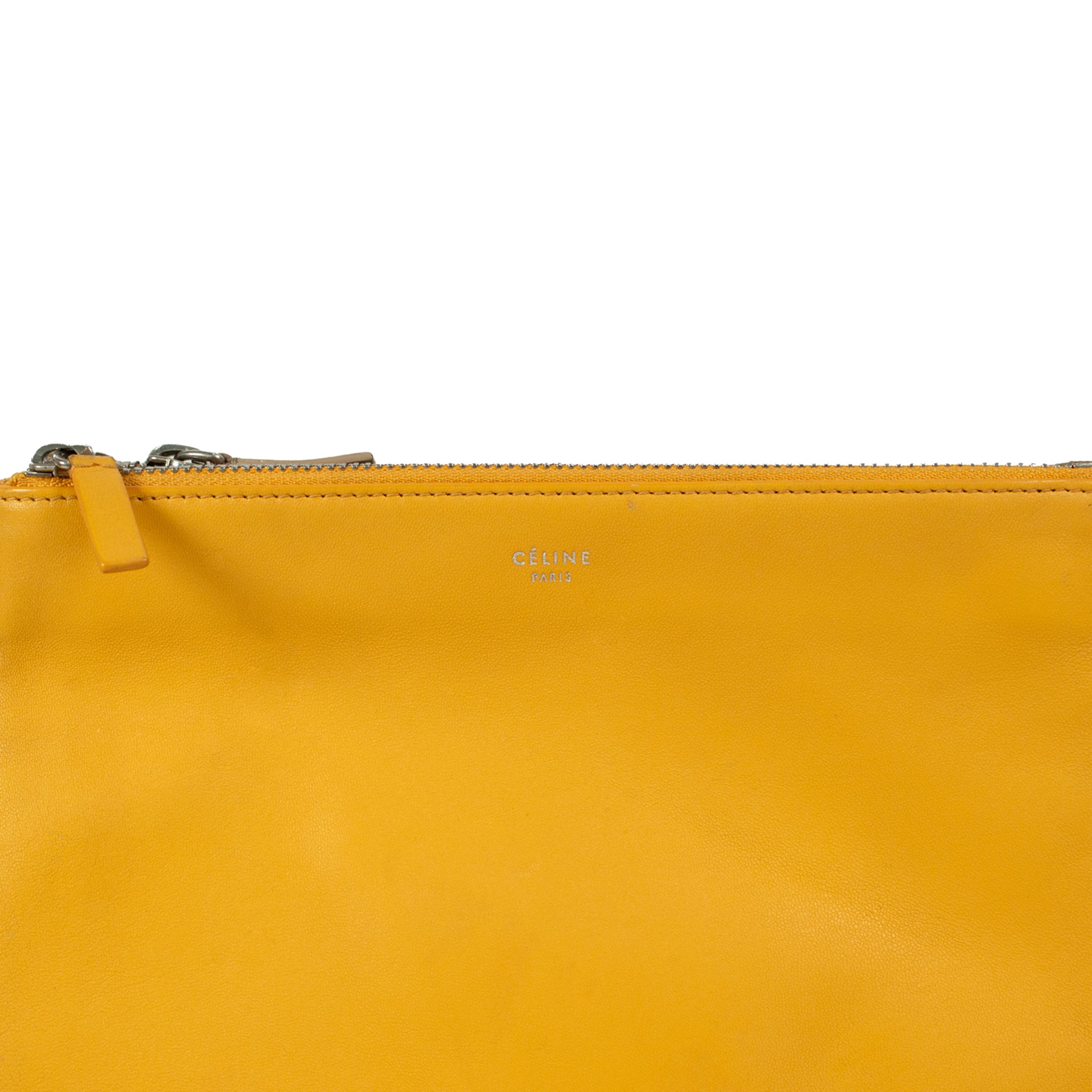 Celine Trio Neutral Multitone Colors Soft Leather Crossbody Bag