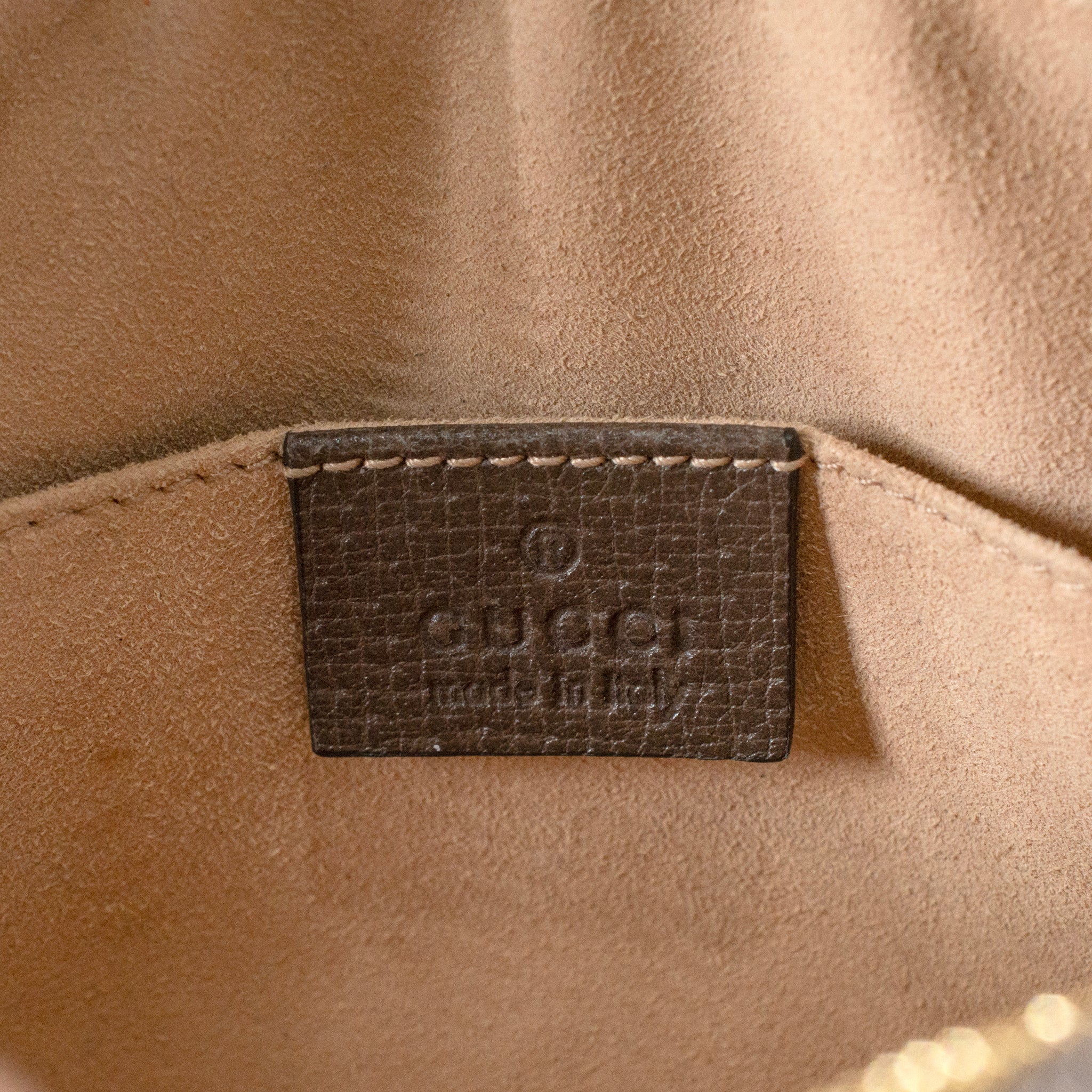 Gucci Small GG Supreme Brown Monogram Ophidia Belt Bag