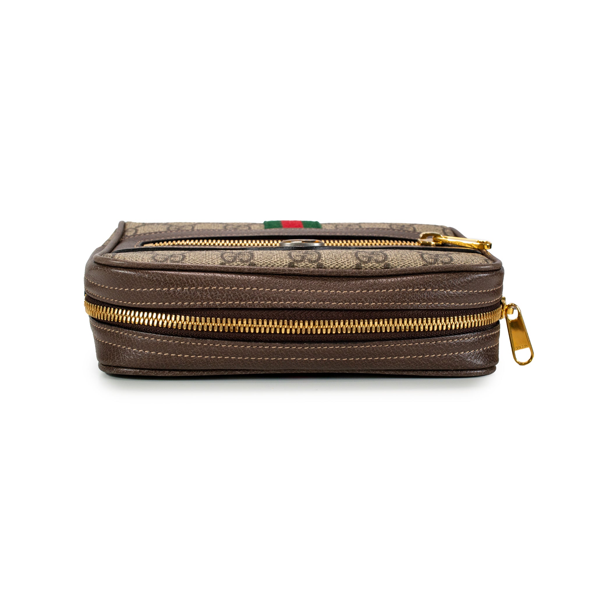 Gucci Small GG Supreme Brown Monogram Ophidia Belt Bag
