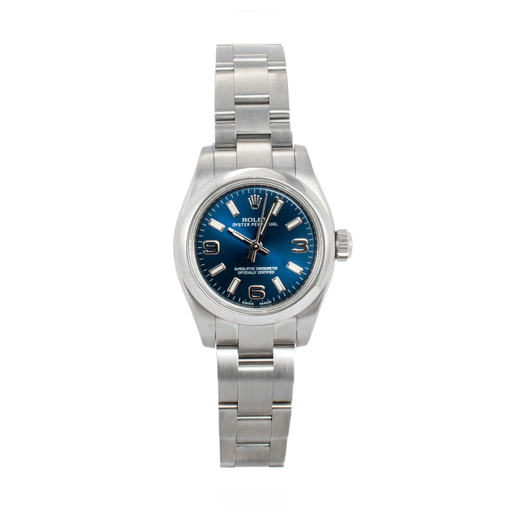 2015 Rolex Oyster Perpetual 26MM 176200 Blue Dial Oyster Stainless Steel Watch
