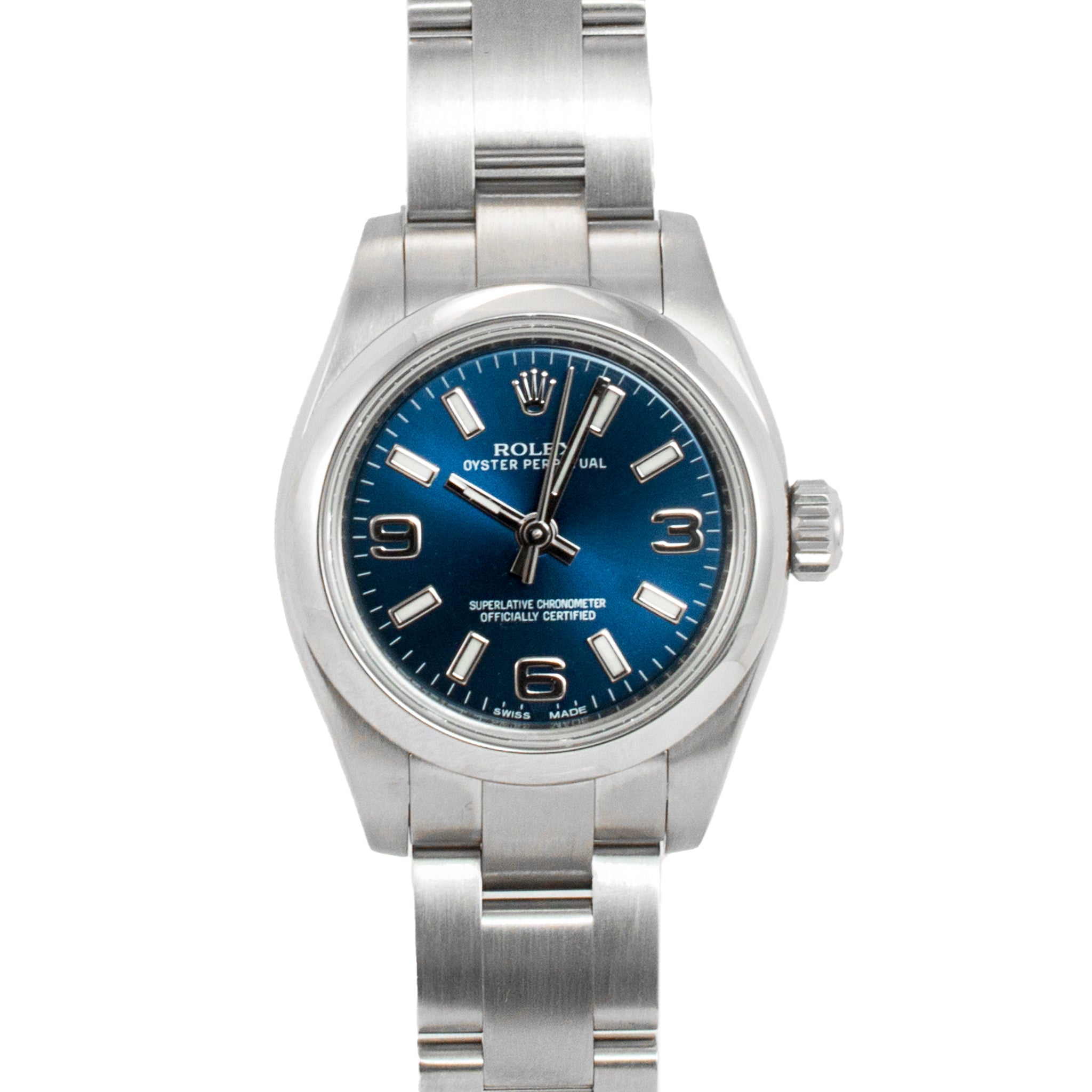 2015 Rolex Oyster Perpetual 26MM 176200 Blue Dial Oyster Stainless Steel Watch