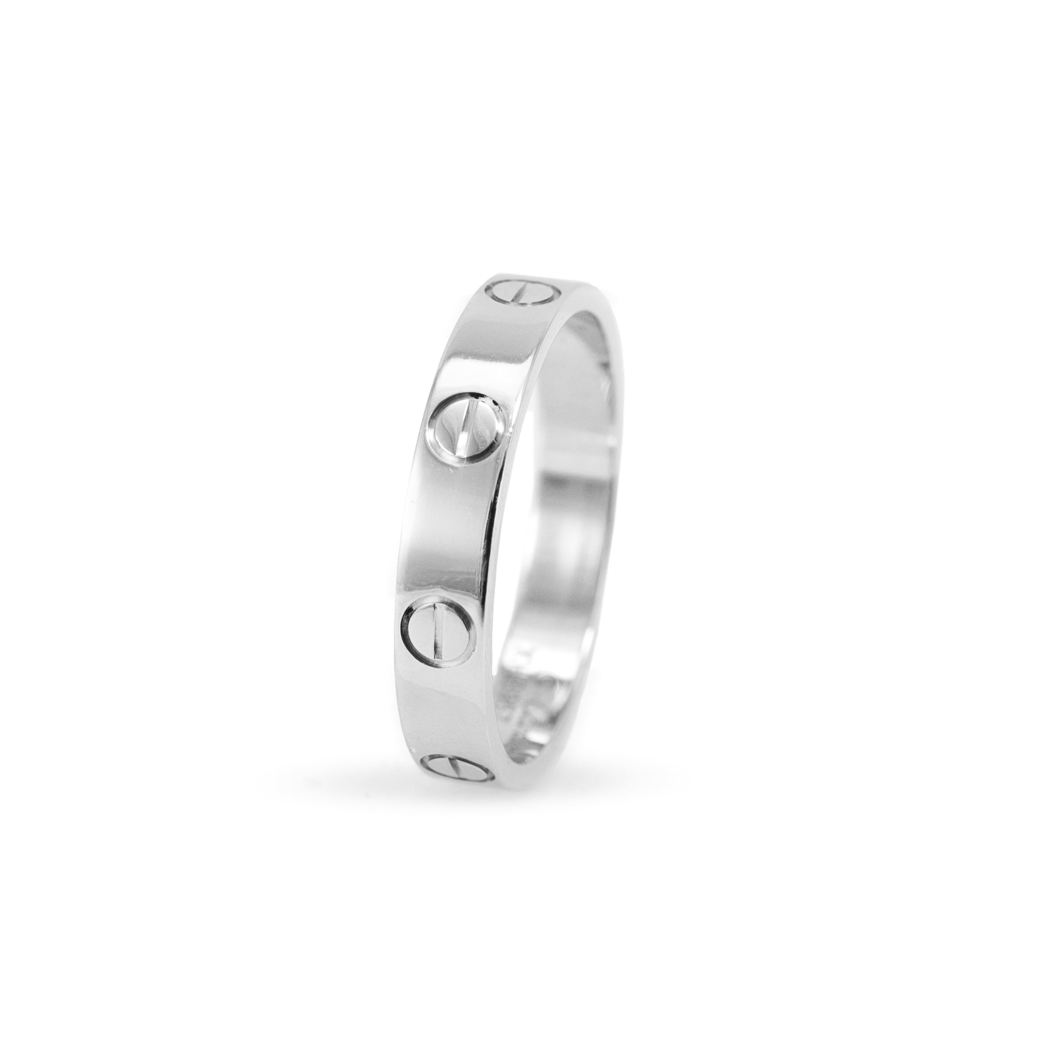 Ladies Cartier Love Small Model 18K White Gold Wedding Band Ring