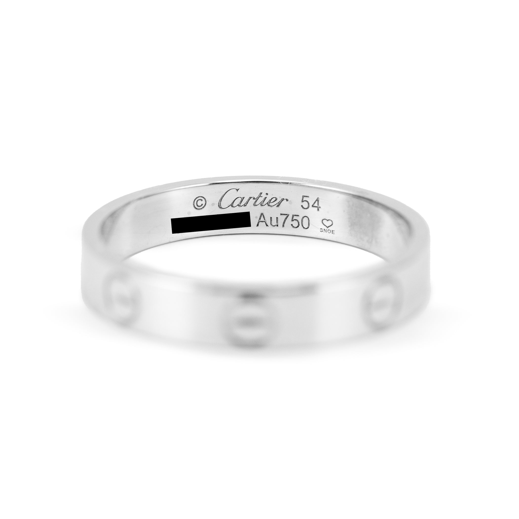 Ladies Cartier Love Small Model 18K White Gold Wedding Band Ring