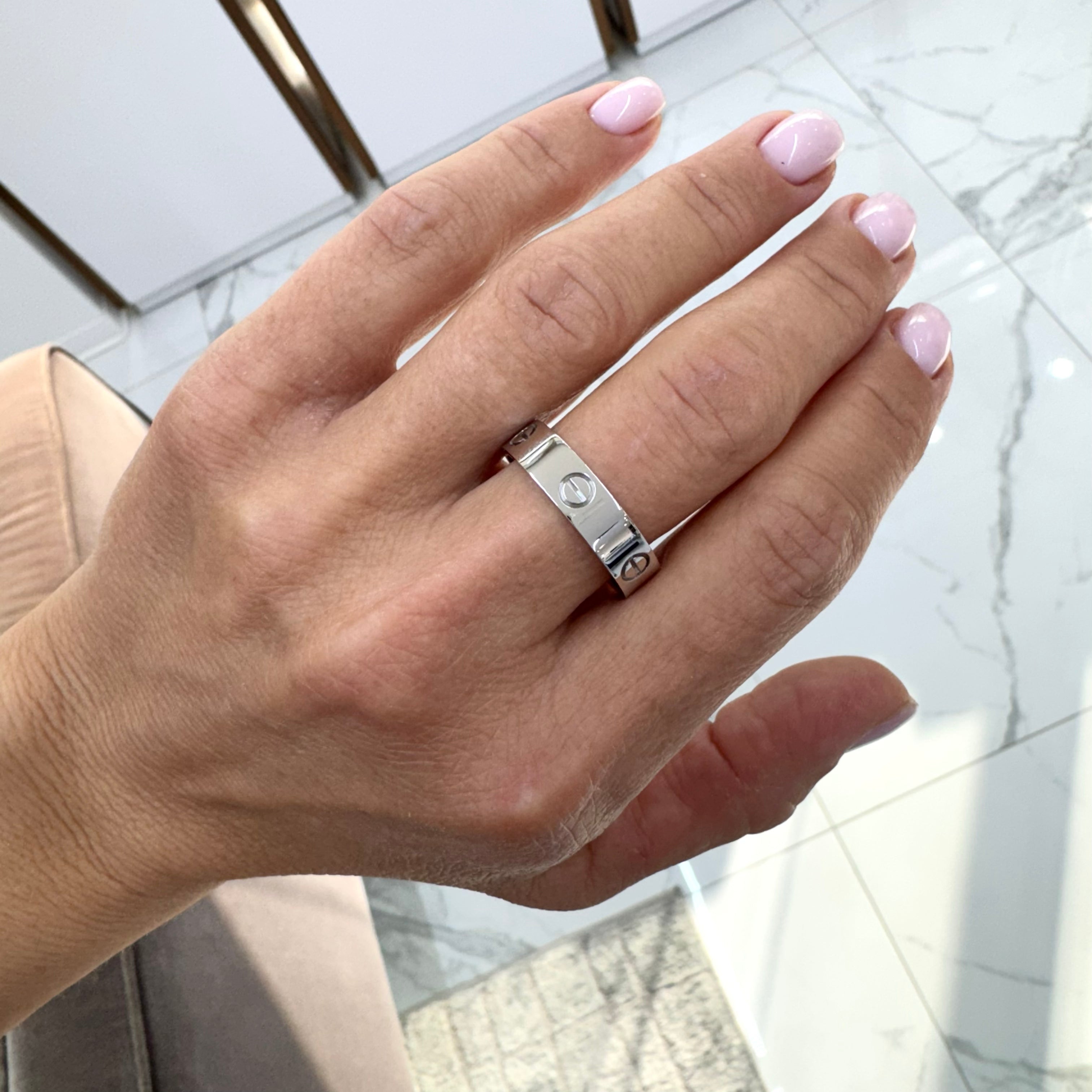 Men’s Cartier Love Classic Model 18K White Gold Wedding Band Ring