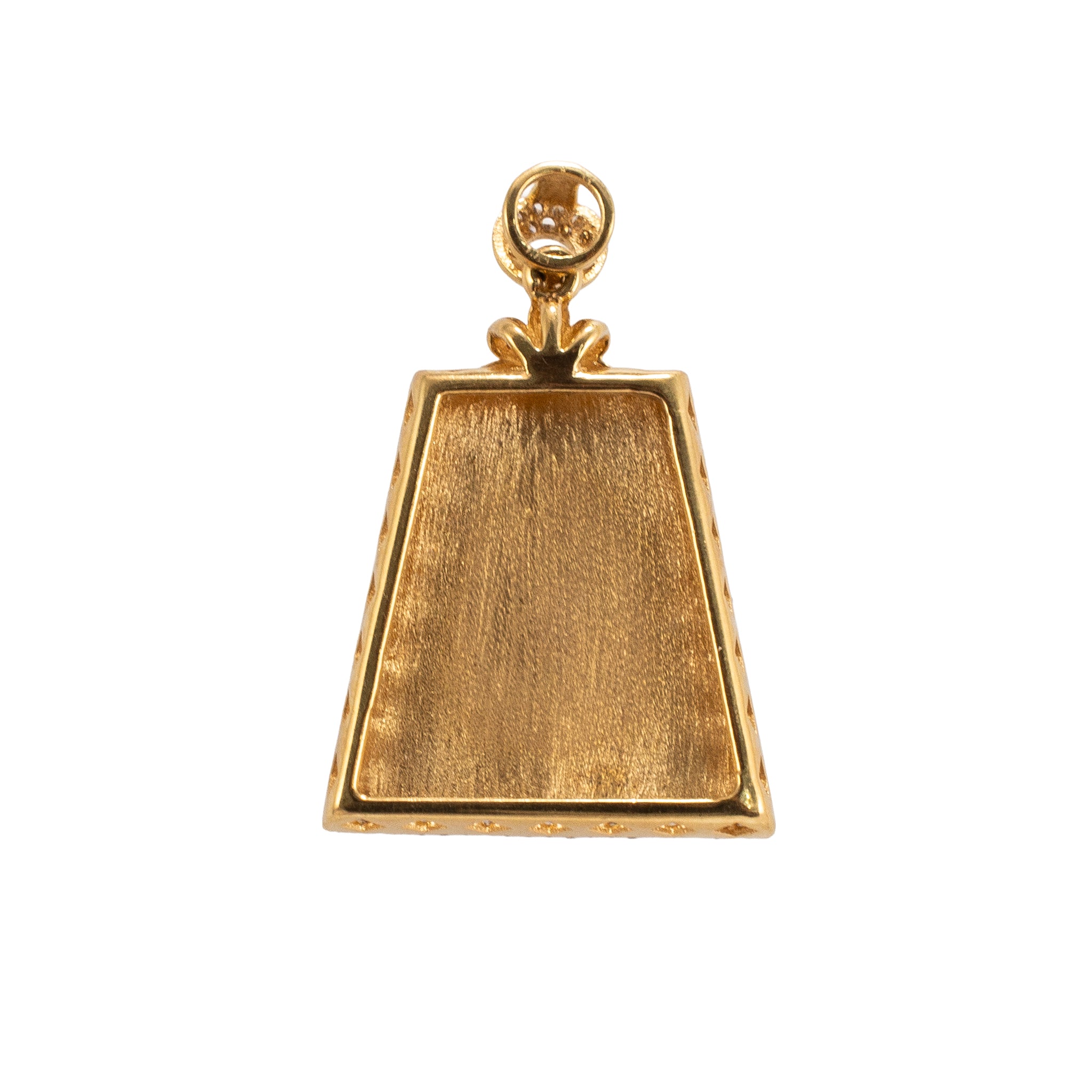 18K Yellow Gold 18.40ct Purple Burmese Jadeite Jade Halo Diamond Charm Pendant