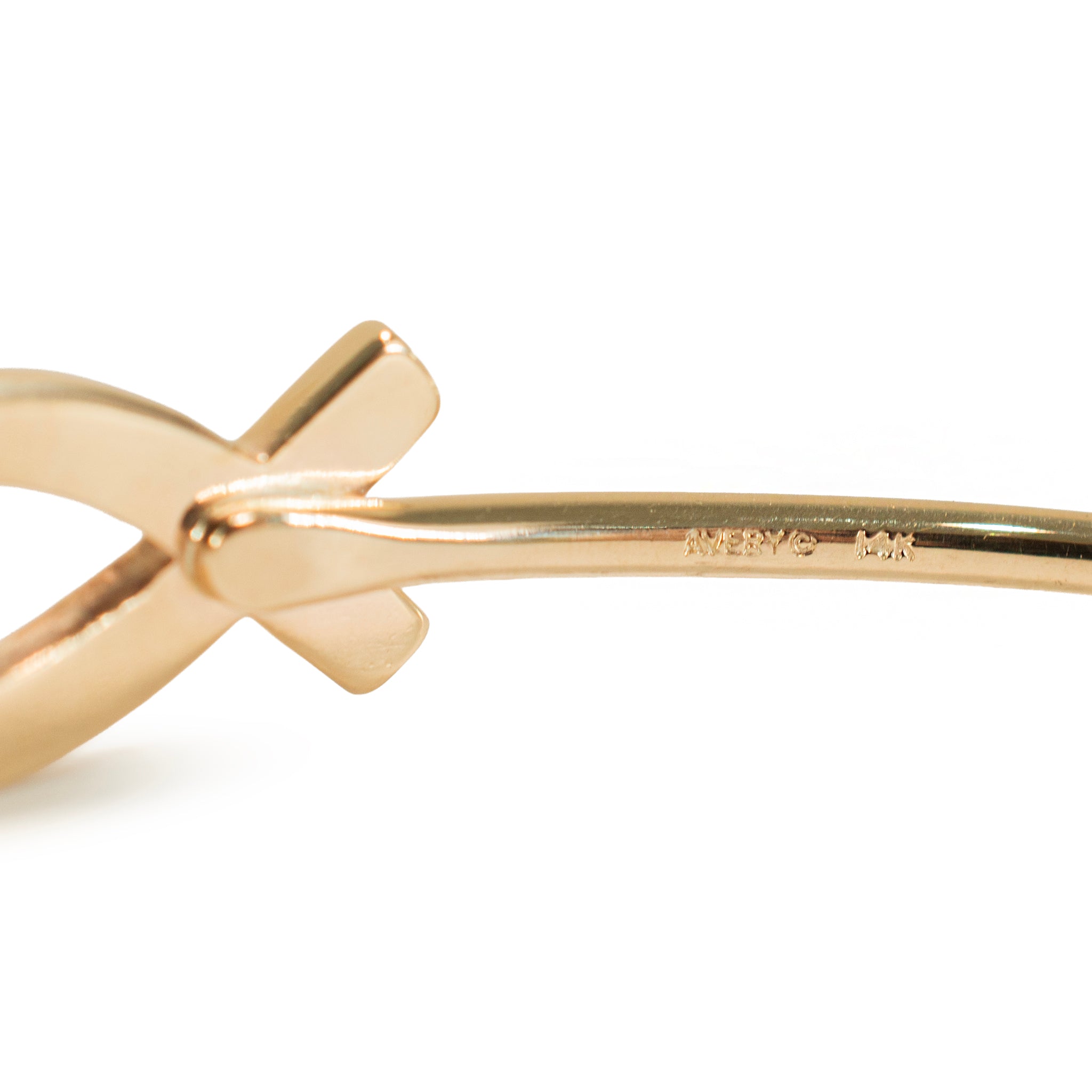 James Avery Retired 14K Yellow Gold Fish Ichthus Hook Bangle Bracelet