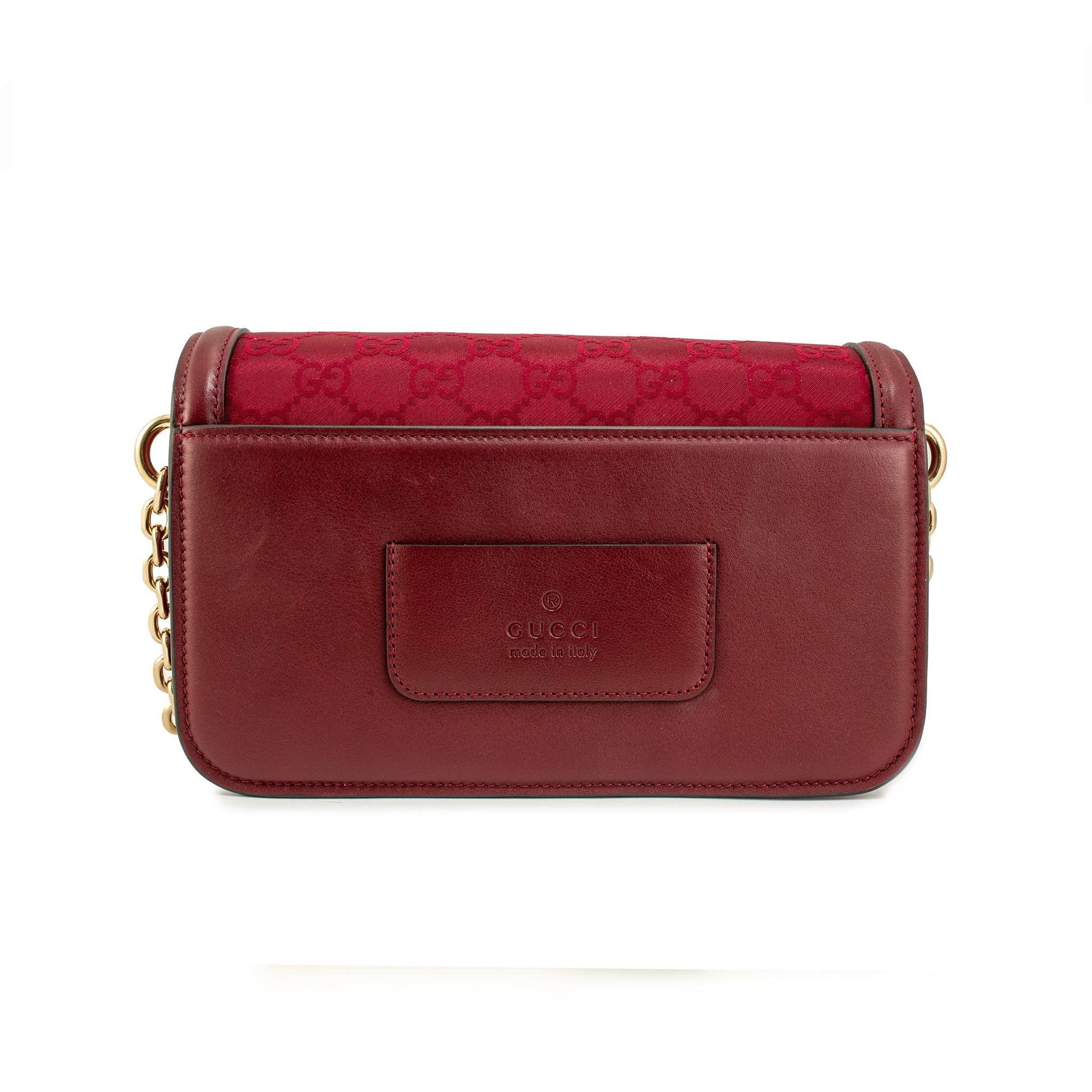 Gucci GG GO Small Bordeaux Gold Hardware Shoulder Bag