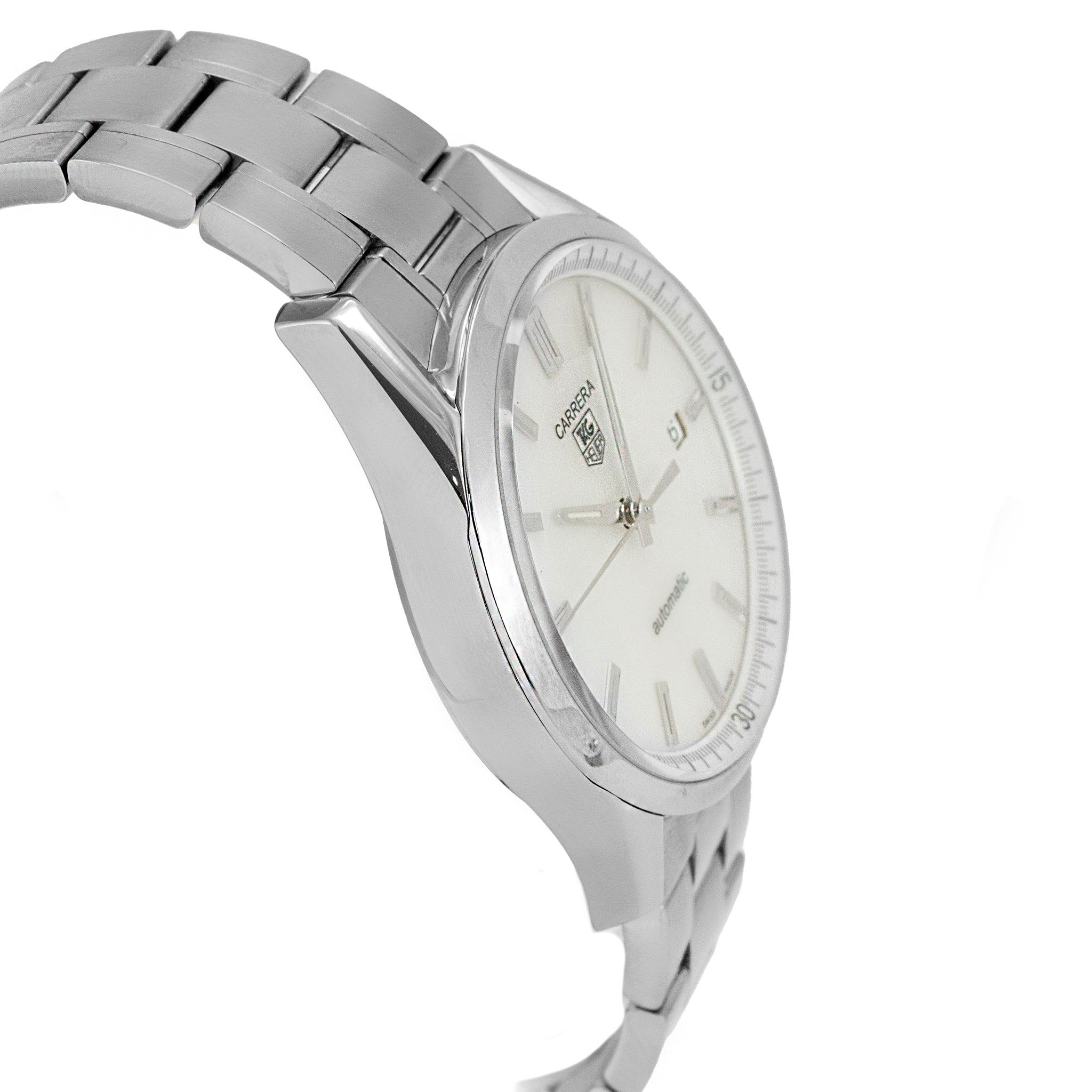 Tag Heuer Carrera Calibre 5 39MM wv211d Mother of Pearl Steel Automatic Watch
